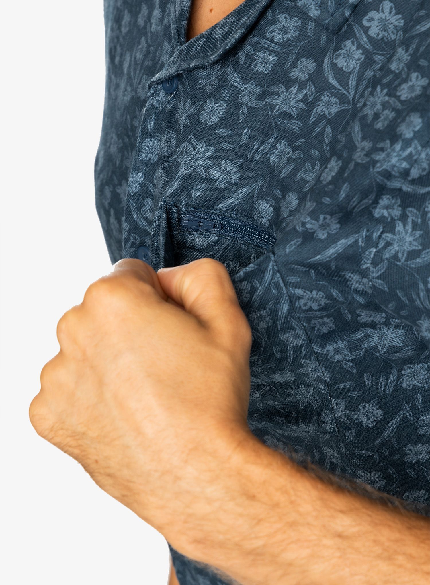 Planinarska košulja Craghoppers NosiBotanical Pasport S/S Shirt - poseidon blue print