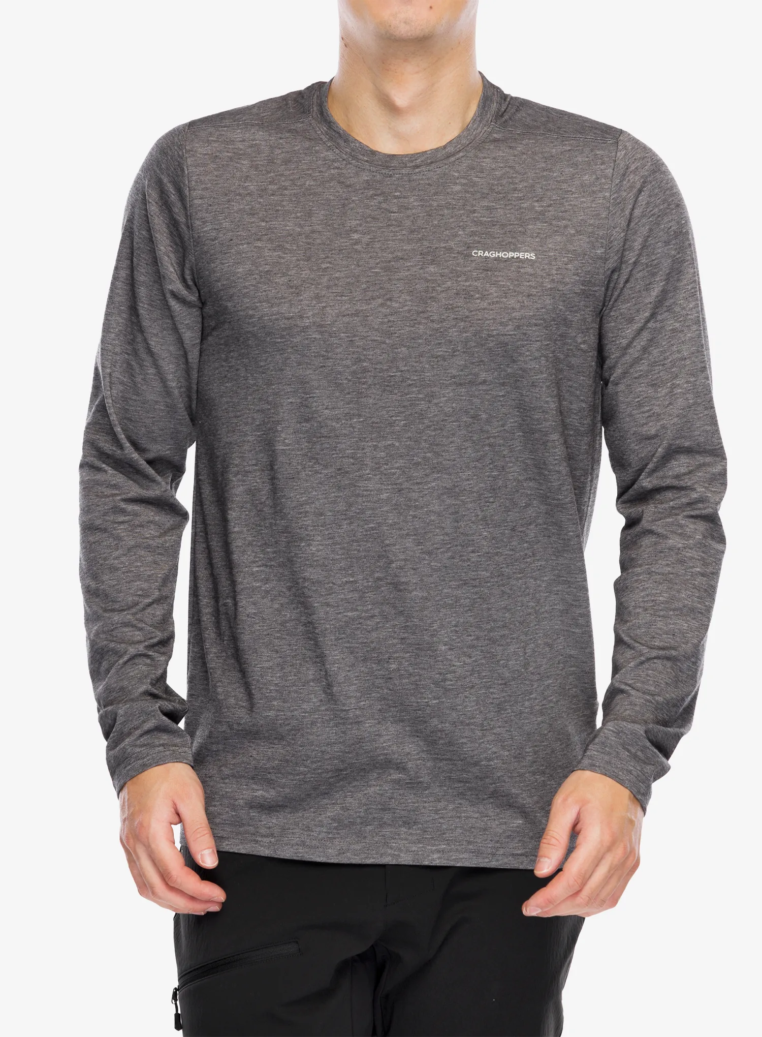 Majica dugih rukava Craghoppers NosiLife Abel LS T-Shirt - black pepper marl