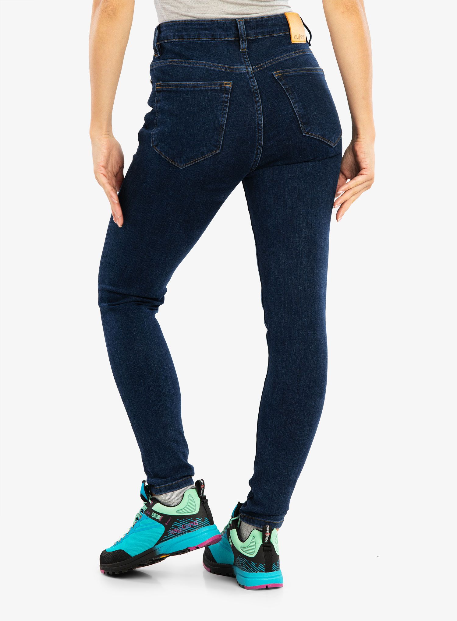 Ženske hlače DUER Four Way Flex Denim High Rise Skinny - dark stone