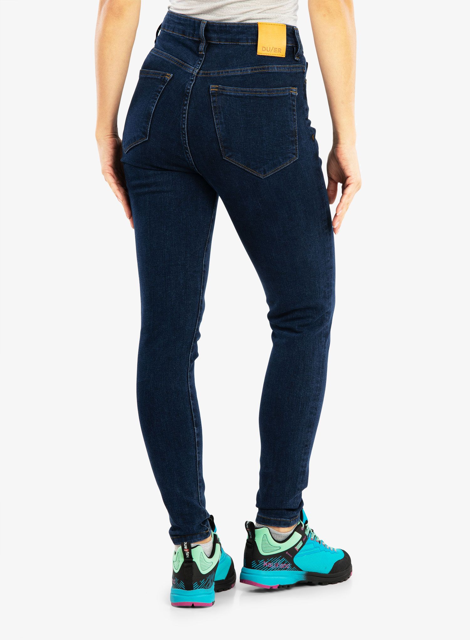 Ženske hlače DUER Four Way Flex Denim High Rise Skinny - dark stone