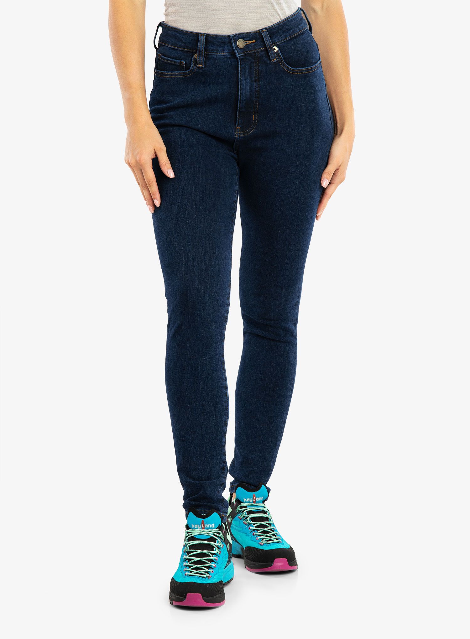Ženske hlače DUER Four Way Flex Denim High Rise Skinny - dark stone