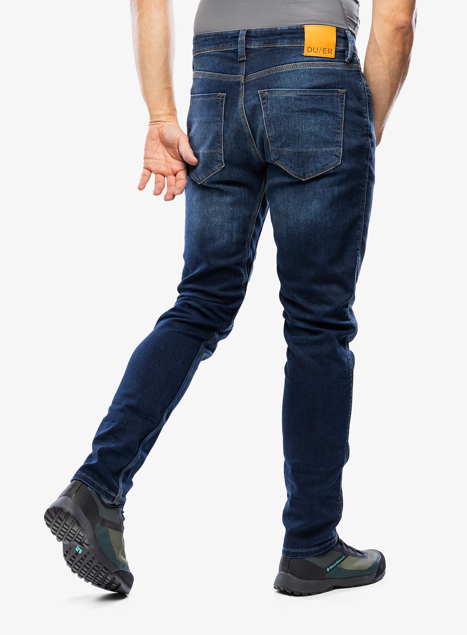 Hlače DUER Performance Denim Slim - dark stone