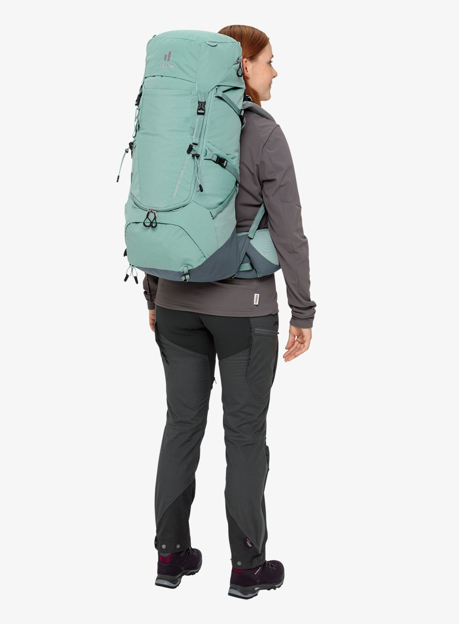 Ženski trekking ruksak Deuter Aircontact Core 45+10 SL - jade/graphite