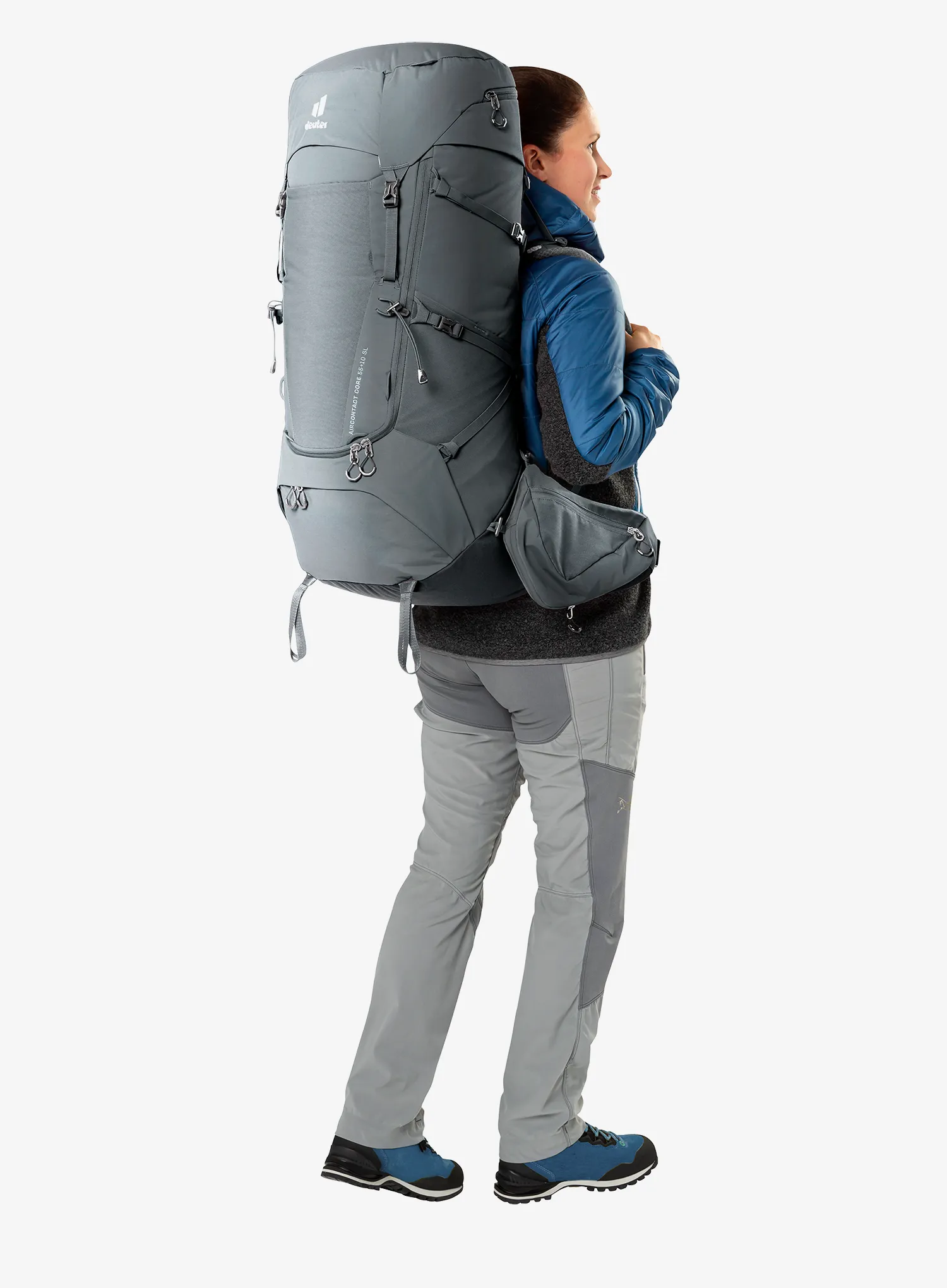 Ženski trekking ruksak Deuter Aircontact Core 55 + 10 SL - graphite/black