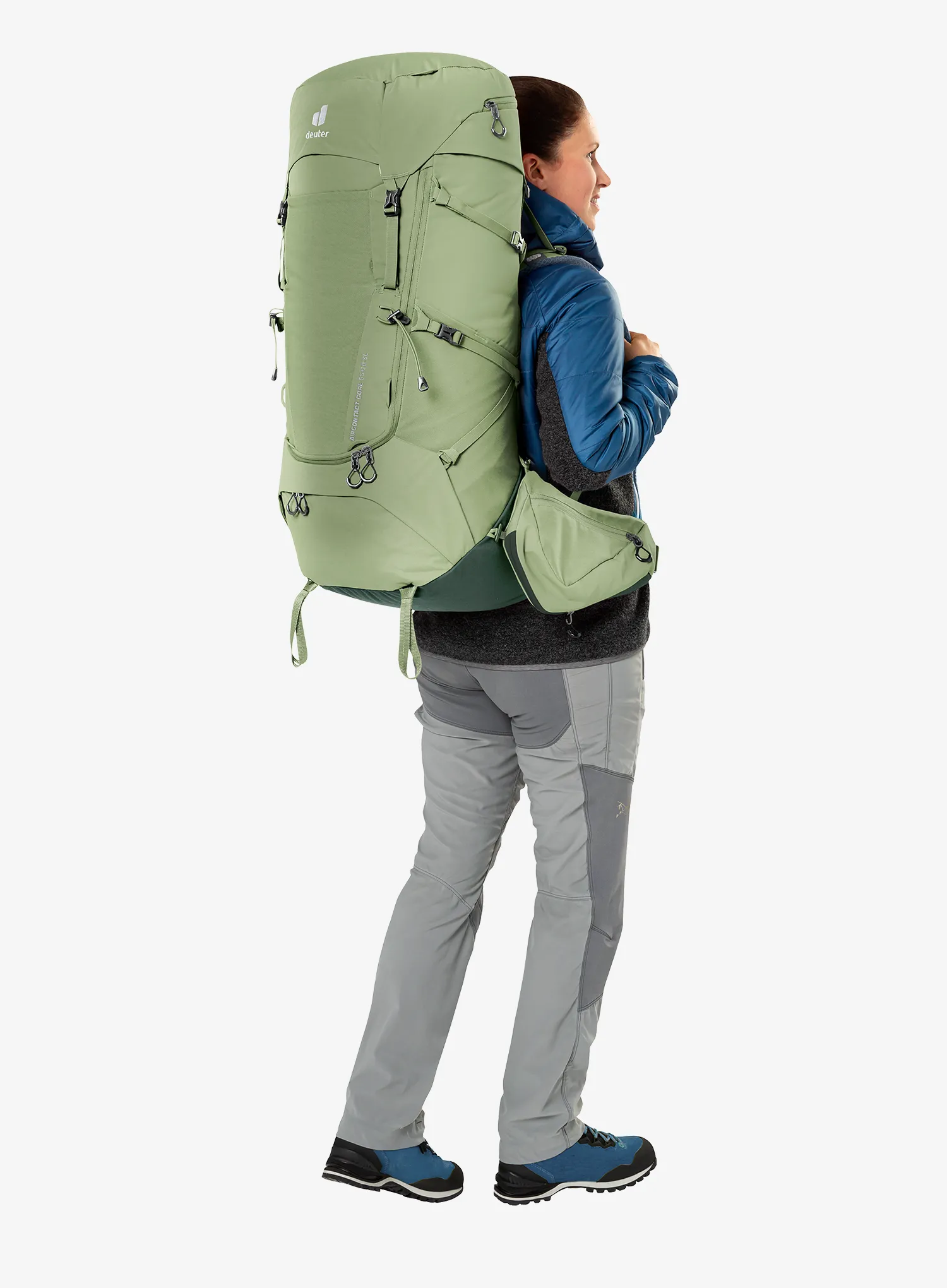 Ženski trekking ruksak Deuter Aircontact Core 55 + 10 SL - grove/ivy