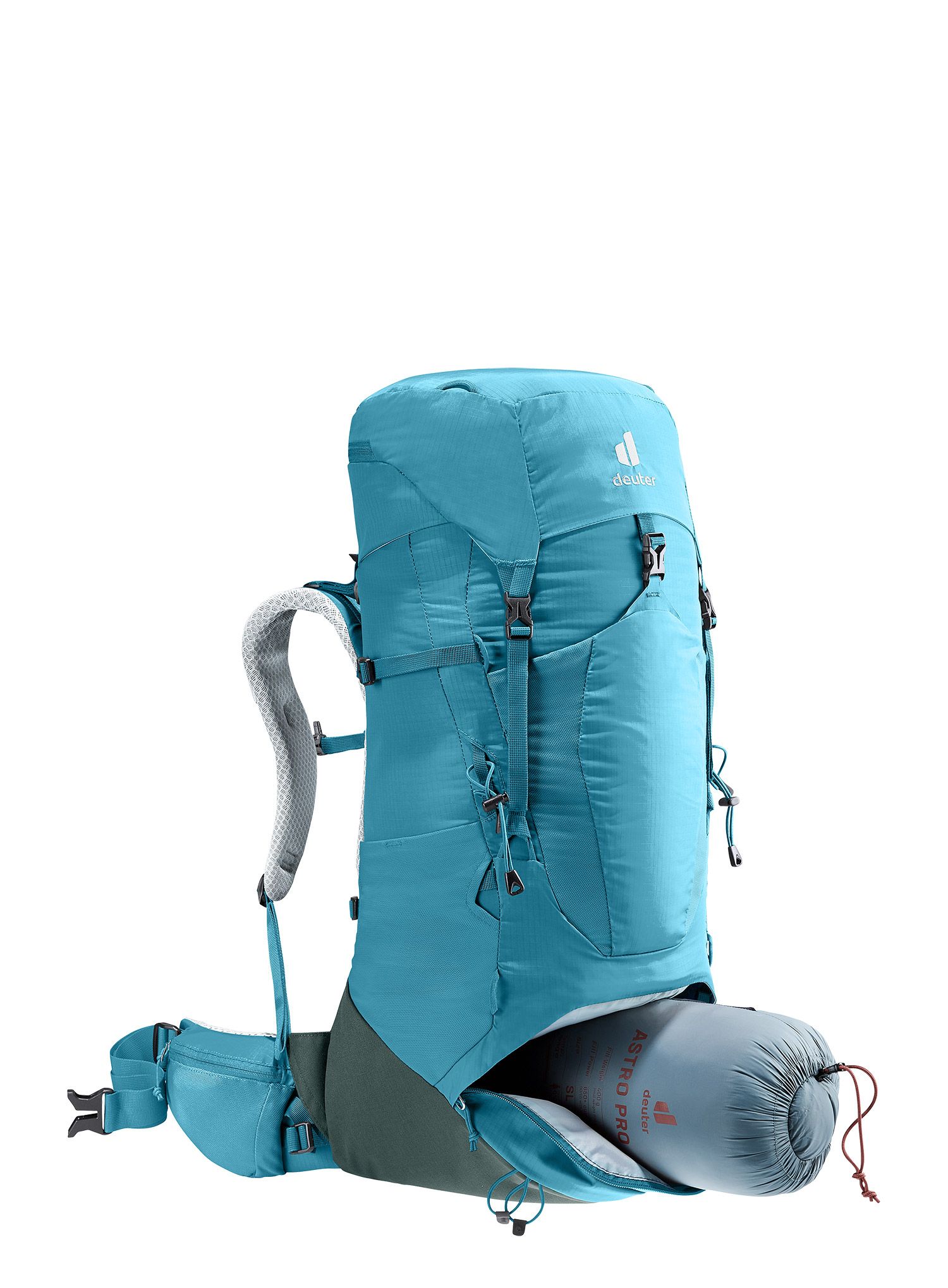 Ženski trekking ruksak Deuter Aircontact Lite 35 + 10 SL - lagoon/ivy