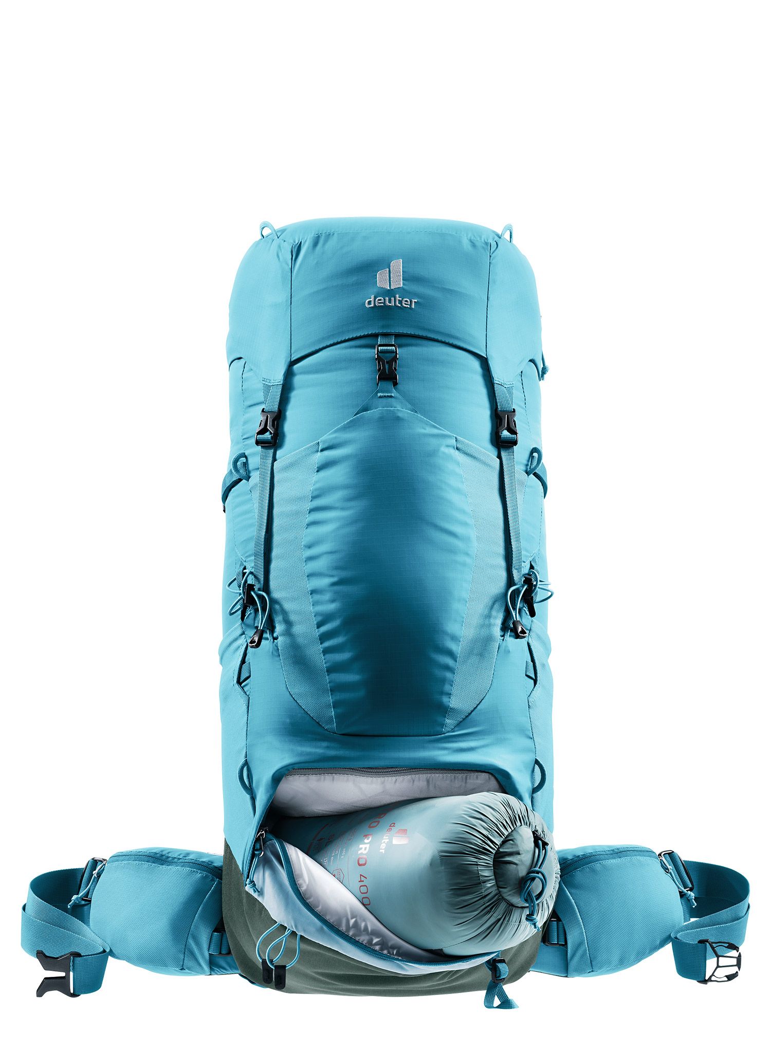 Ženski trekking ruksak Deuter Aircontact Lite 45 + 10 SL - lagoon/ivy