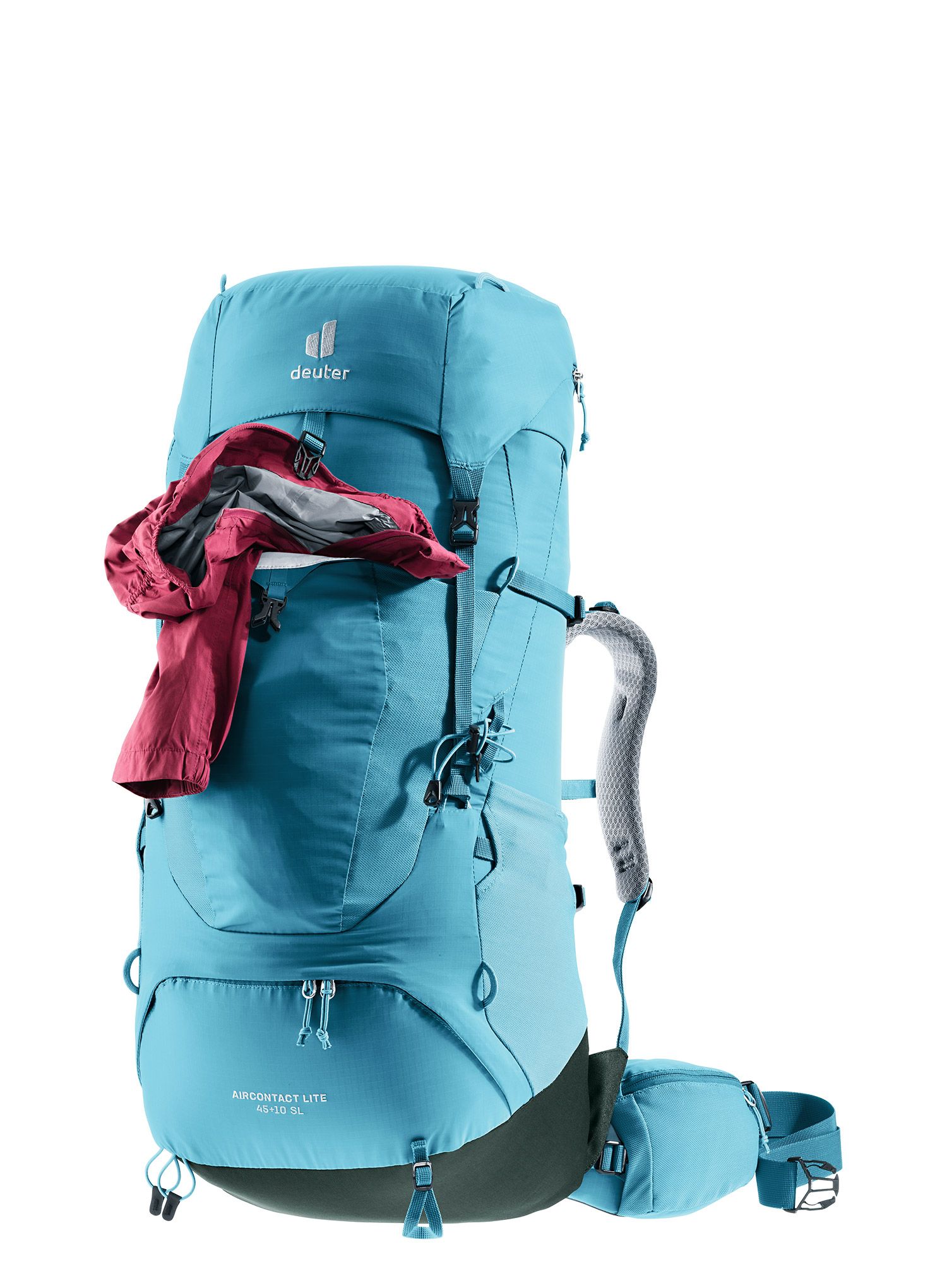 Ženski trekking ruksak Deuter Aircontact Lite 45 + 10 SL - lagoon/ivy