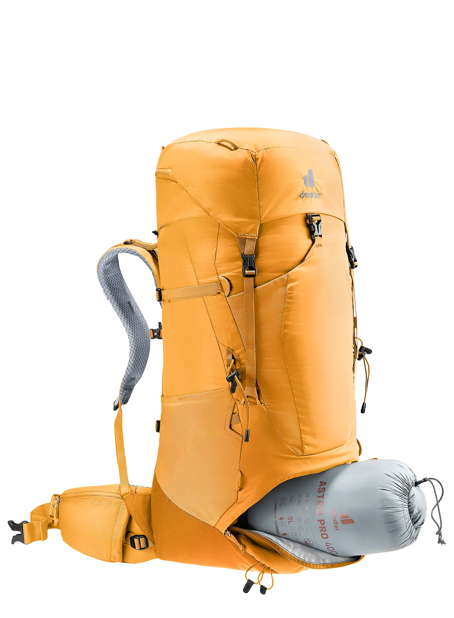 Trekking ruksak Deuter Aircontact Lite 50 + 10 - amber/maple