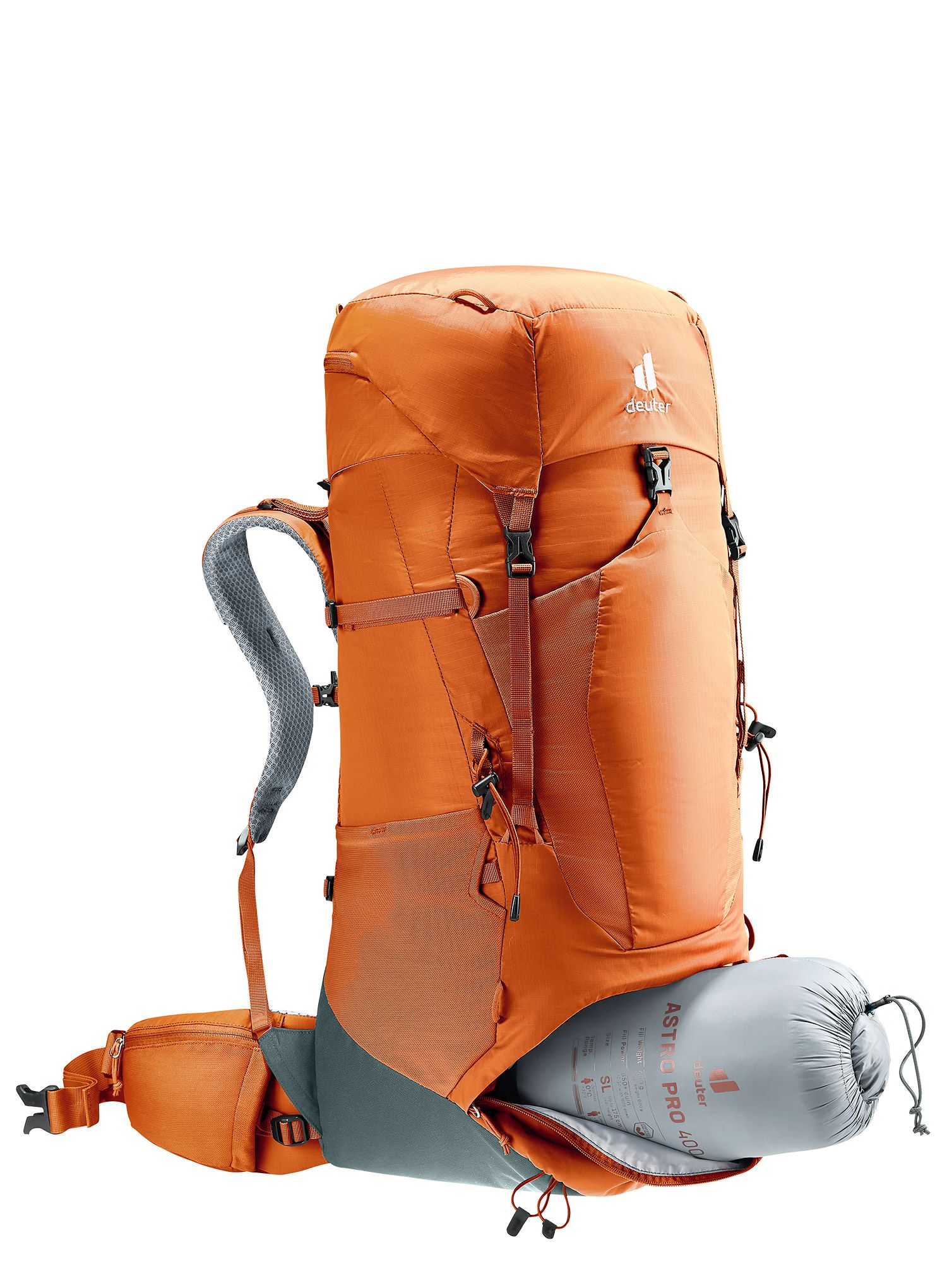 Trekking ruksak Deuter Aircontact Lite 50 + 10 - chestnut/teal