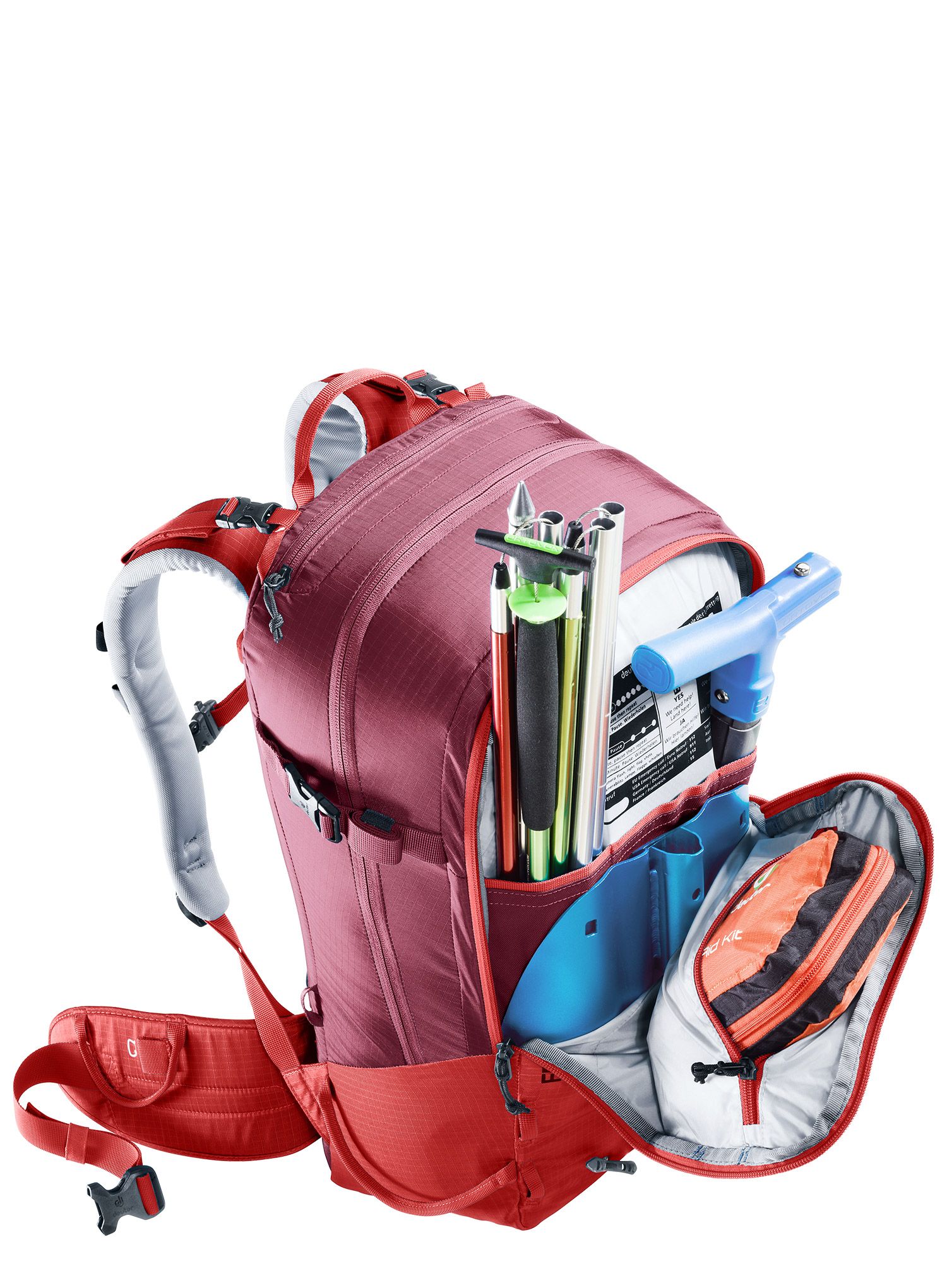 Ruksak za turno skijanje Deuter Freerider 28 SL - currant/maron