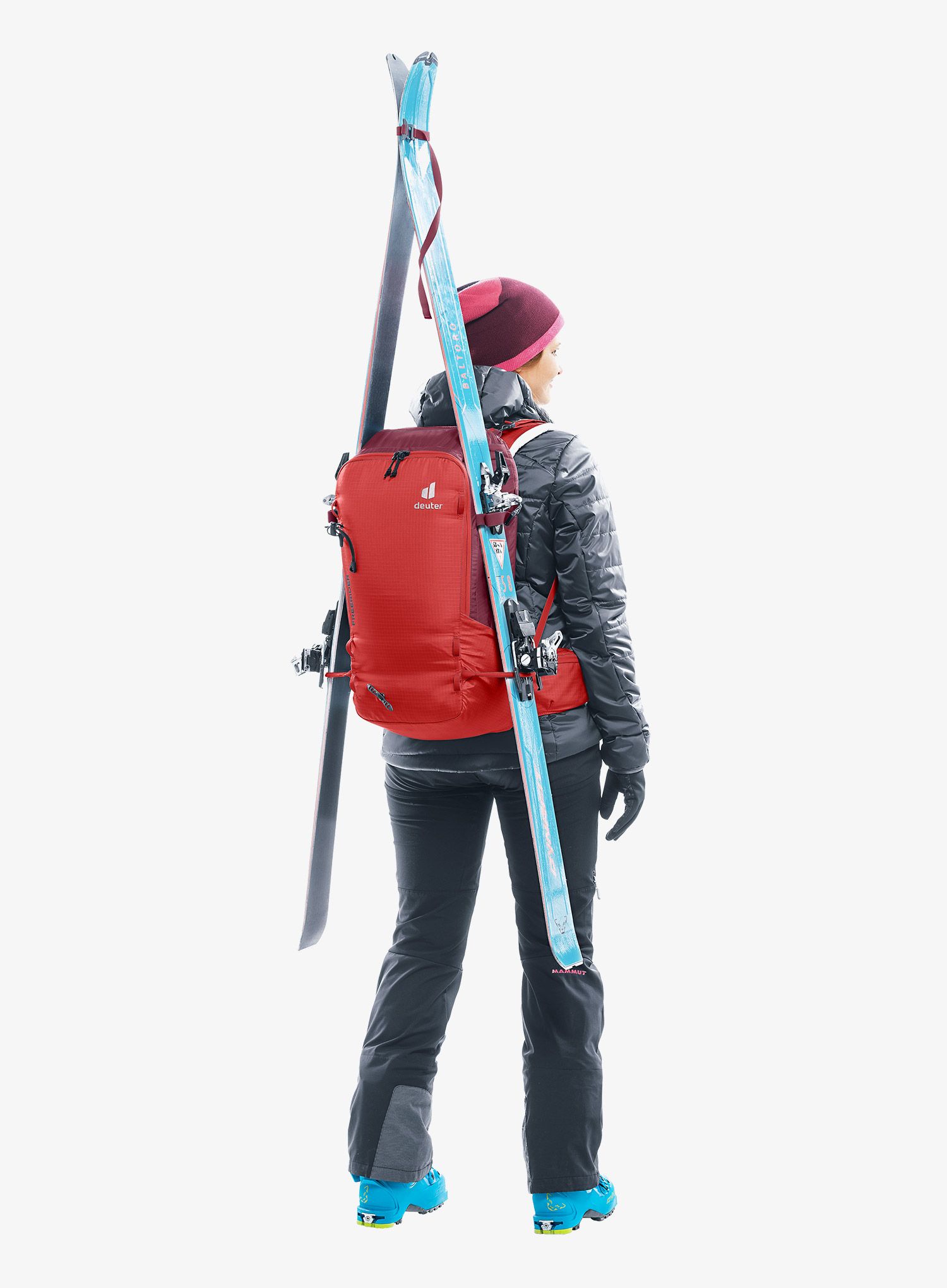 Ruksak za turno skijanje Deuter Freerider 28 SL - currant/maron