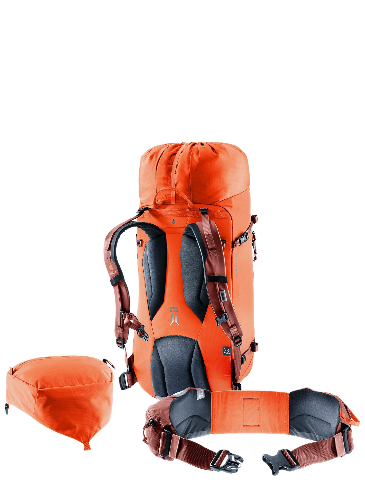 Ženski planinarski ruksak Deuter Guide 32+ SL - papaya/redwood