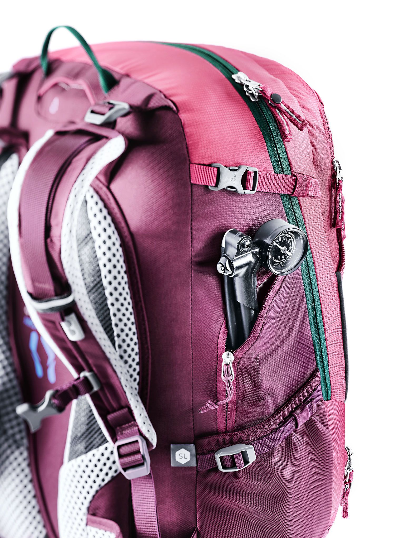 Ženski biciklistički ruksak Deuter Trans Alpine 28 SL - ruby/blackberry
