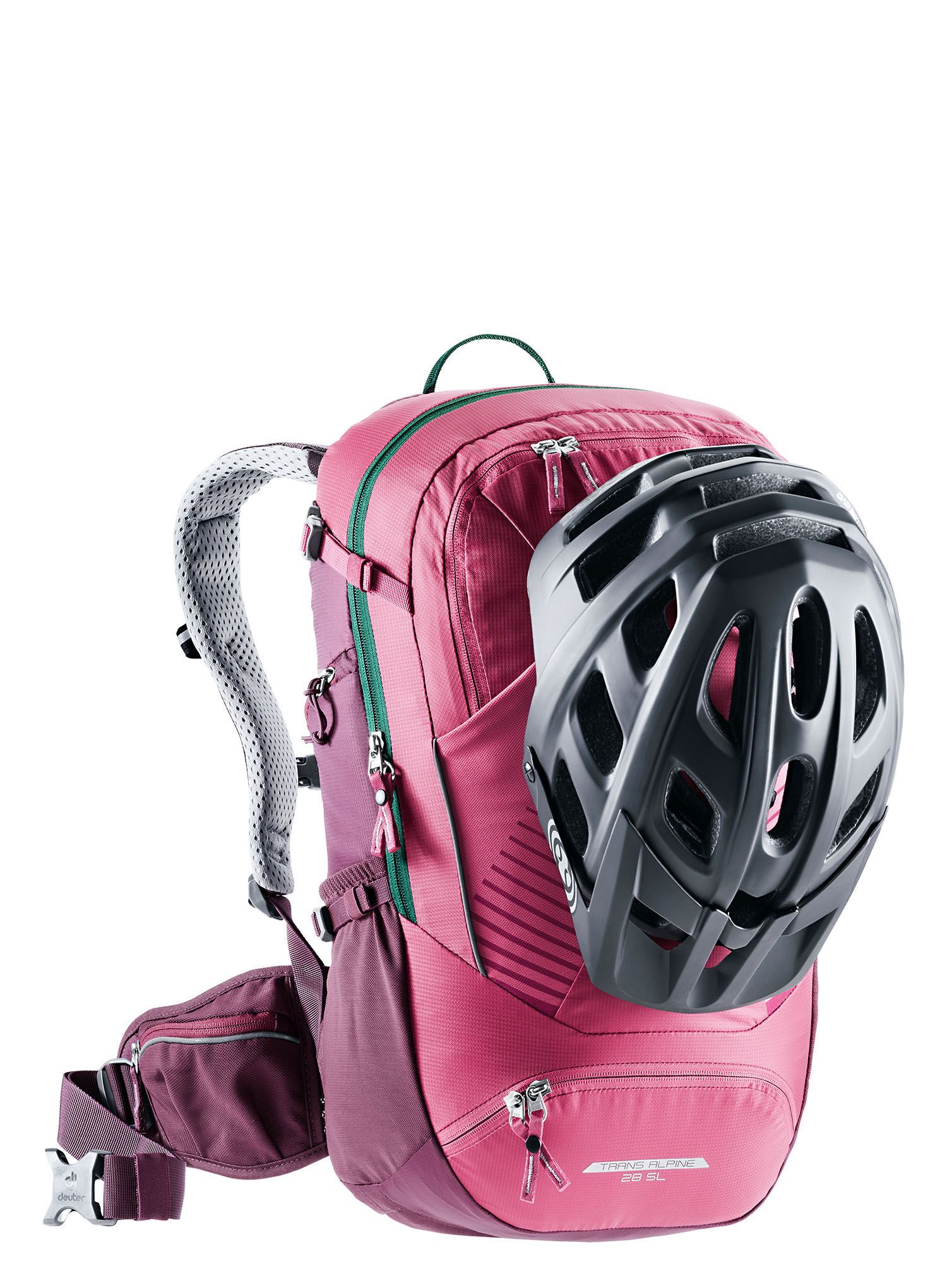 Ženski biciklistički ruksak Deuter Trans Alpine 28 SL - ruby/blackberry
