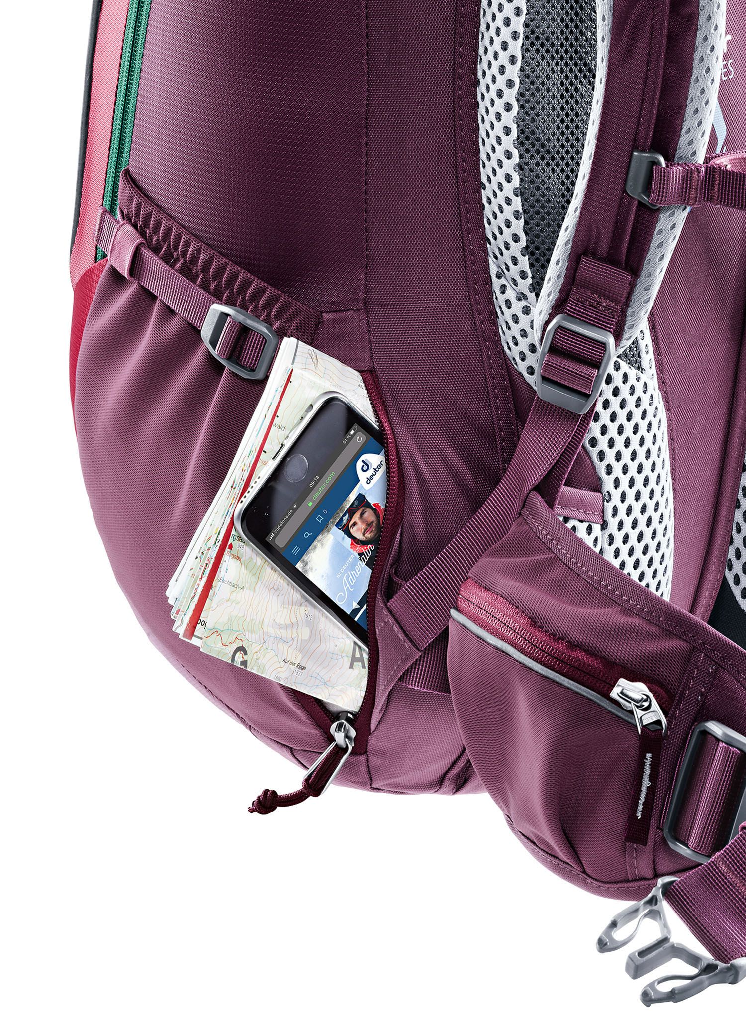 Ženski biciklistički ruksak Deuter Trans Alpine 28 SL - ruby/blackberry