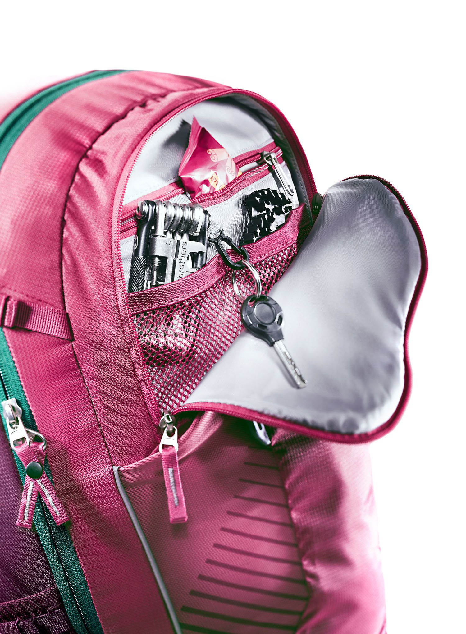 Ženski biciklistički ruksak Deuter Trans Alpine 28 SL - ruby/blackberry