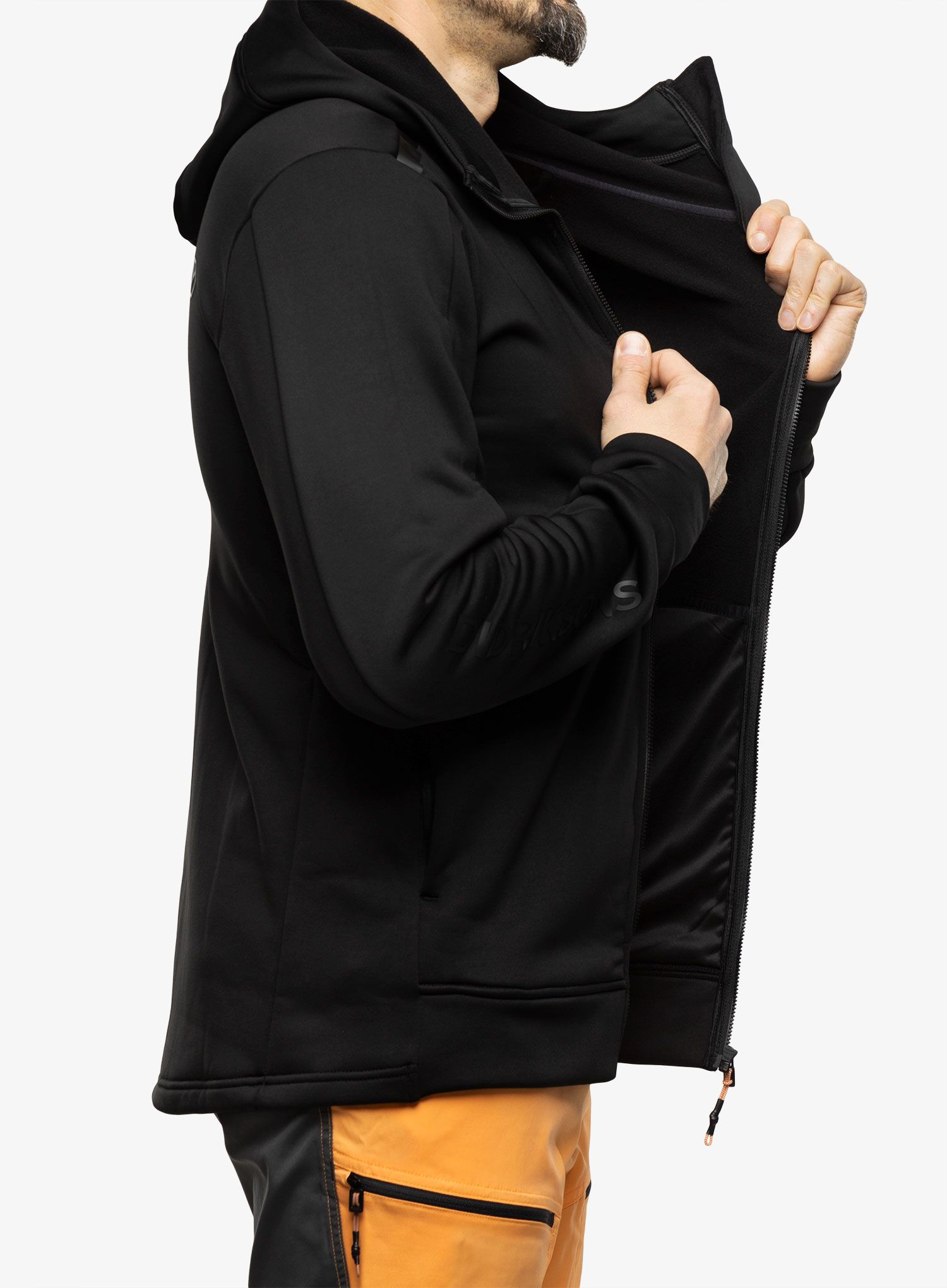 Majica s kapuljačom Didriksons Acke Full Zip 2 - black