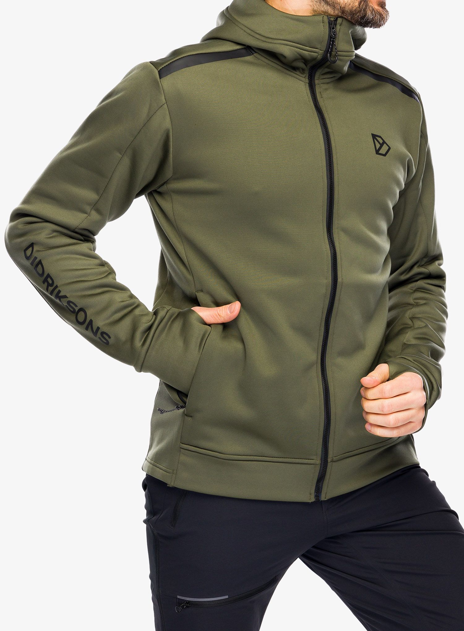 Dukserica s patentnim zatvaračem Didriksons Acke Full Zip 2 - deep green