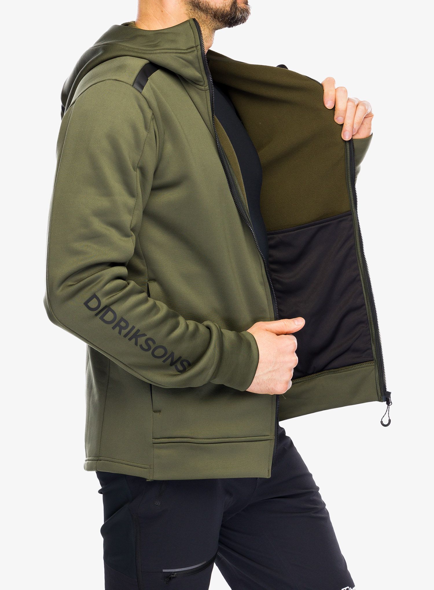 Dukserica s patentnim zatvaračem Didriksons Acke Full Zip 2 - deep green