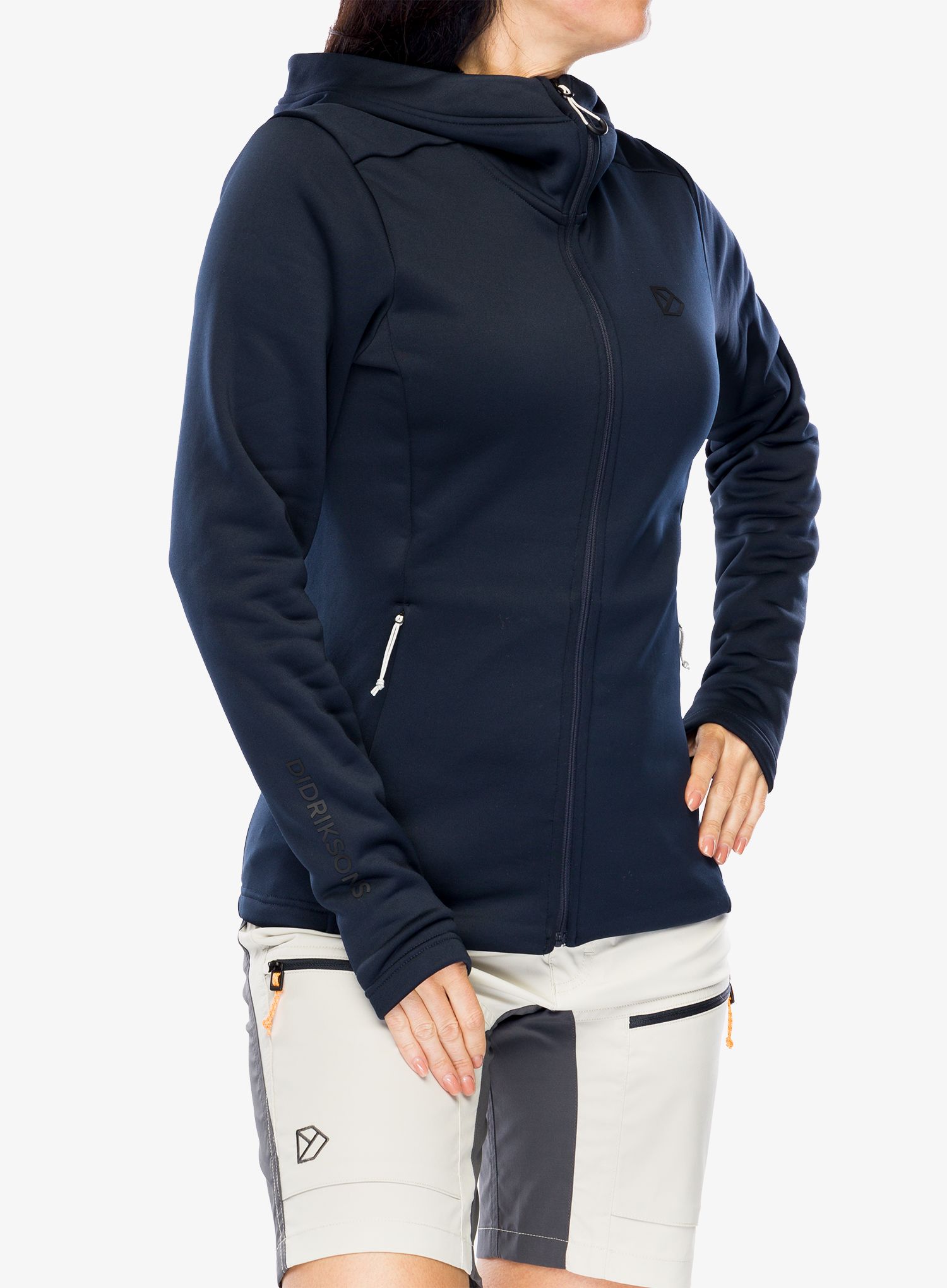 Dukserica s kapuljačom ženska Didriksons Anneli Full Zip 2 - dark night blue