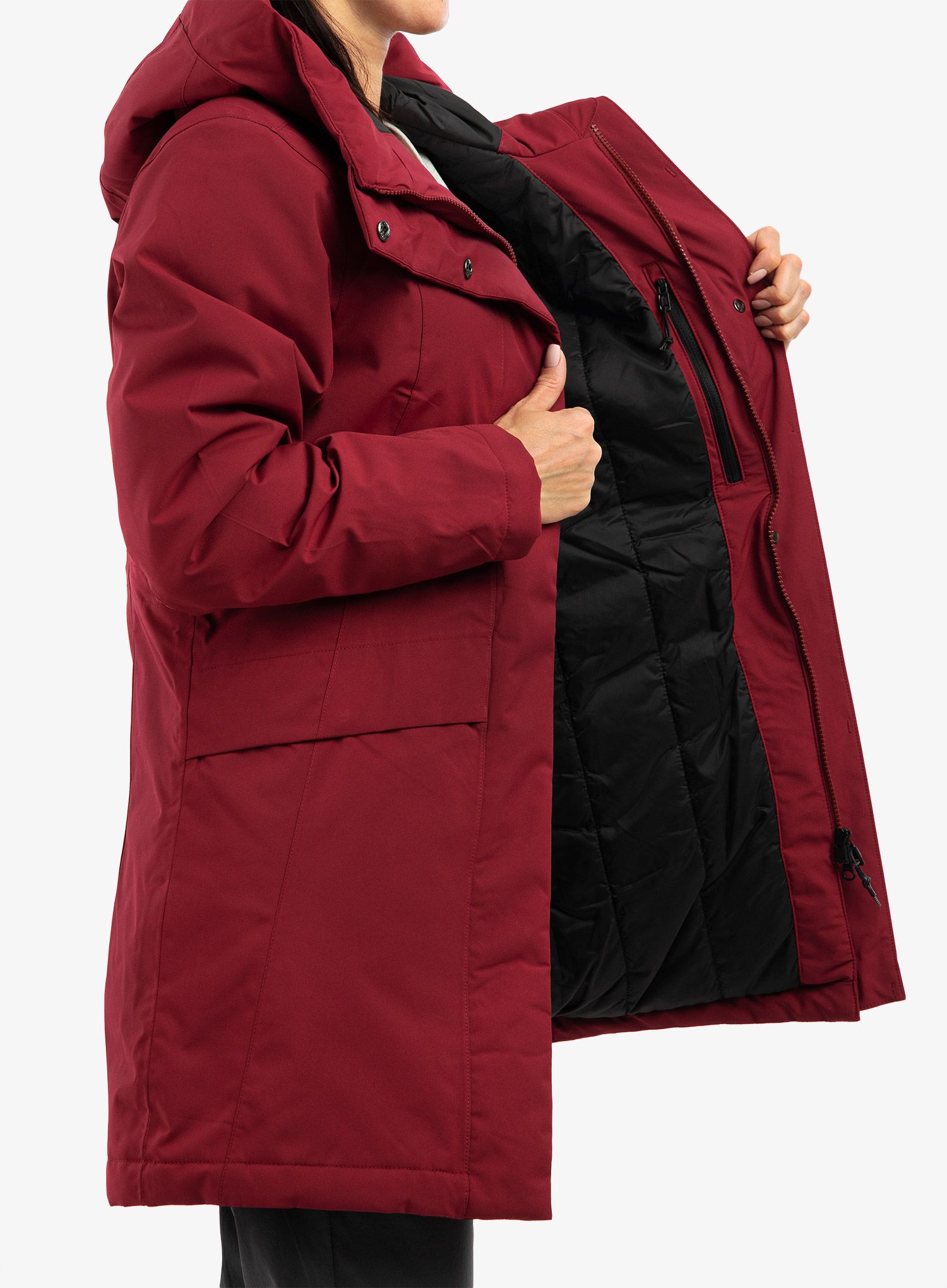 Ženski kaput Didriksons Cajsa Parka 4 - ruby red