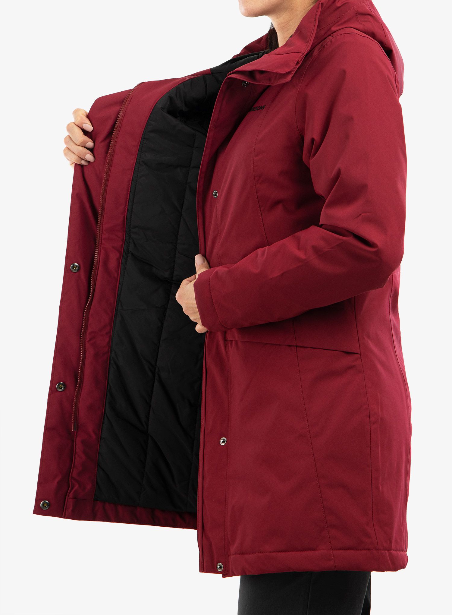 Ženski kaput Didriksons Cajsa Parka 4 - ruby red