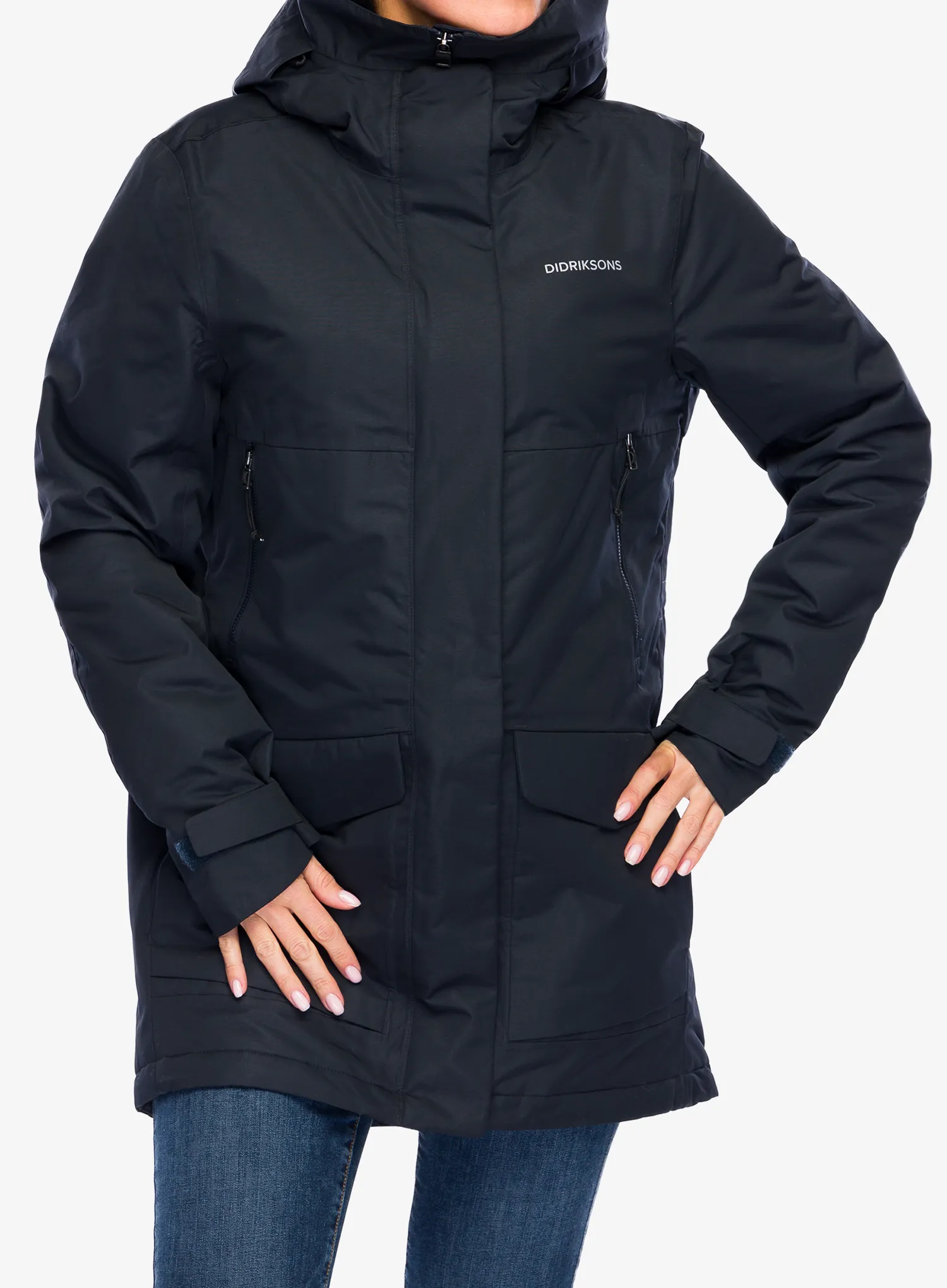 Jakna s postavom ženska Didriksons Frida Parka 7 - dark night blue