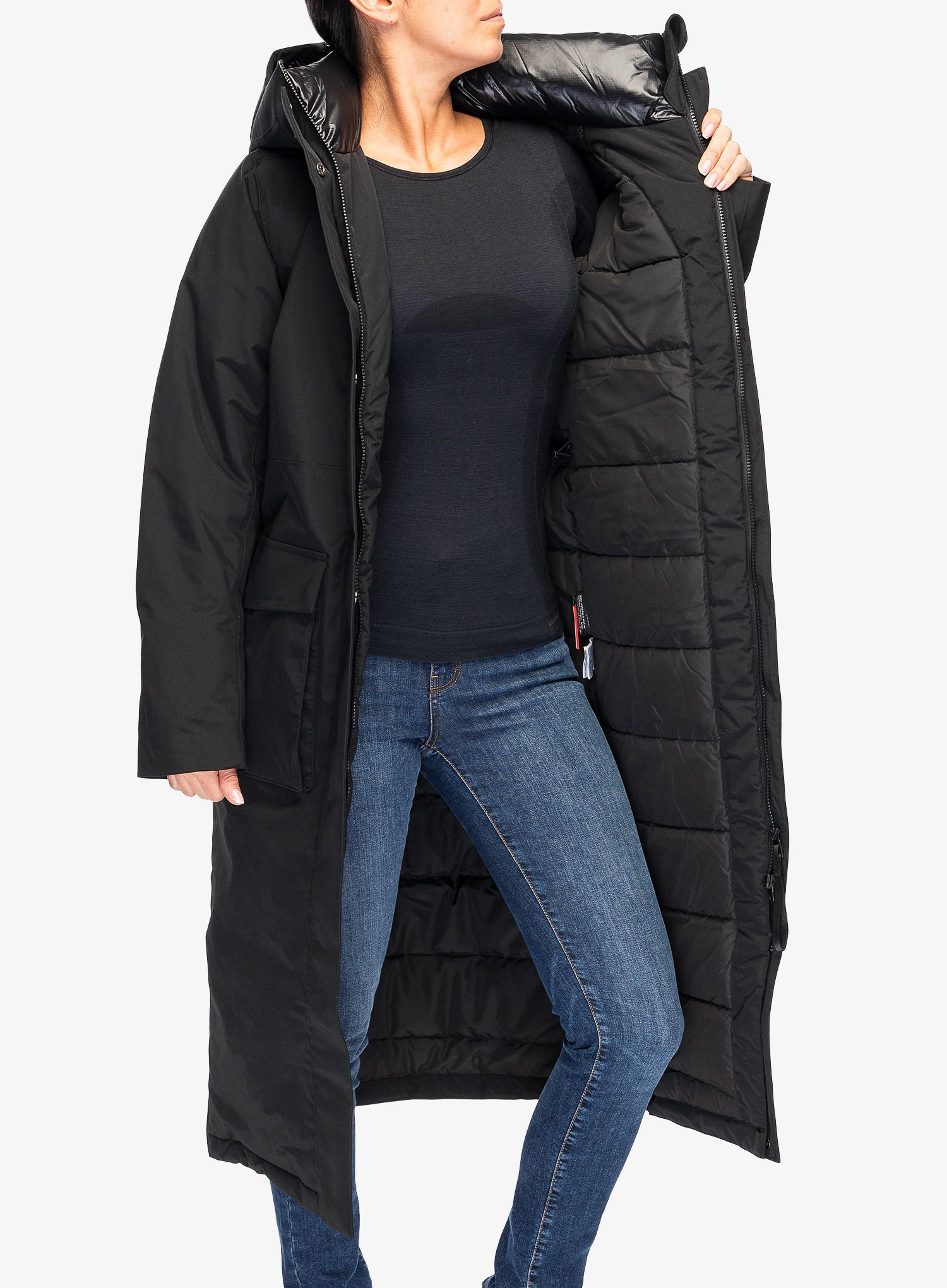 Ženski kaput Didriksons Leya Parka Long 3 - black