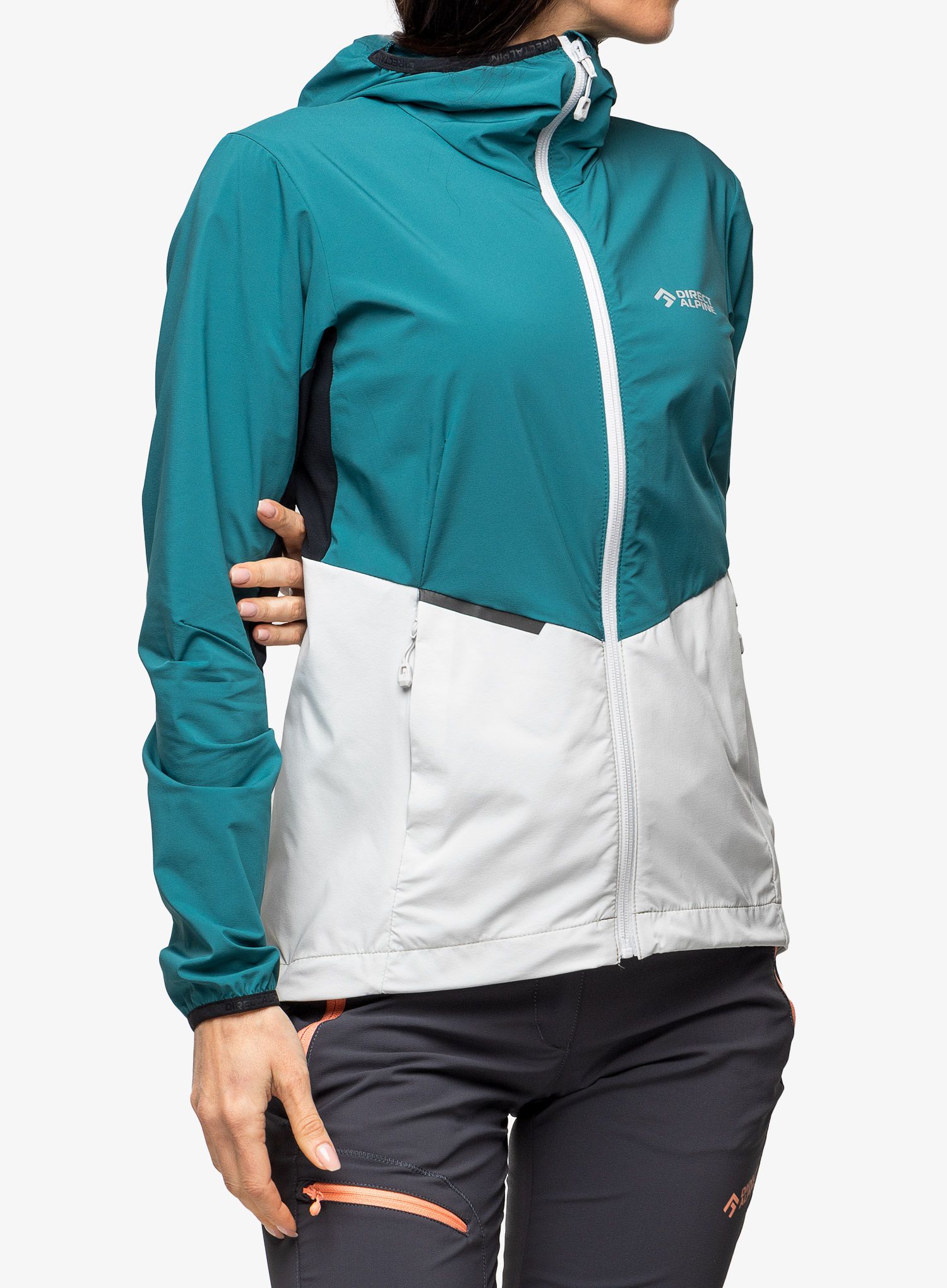 Ženska softshell jakna Direct Alpine Brenta Lady - emerald/grey
