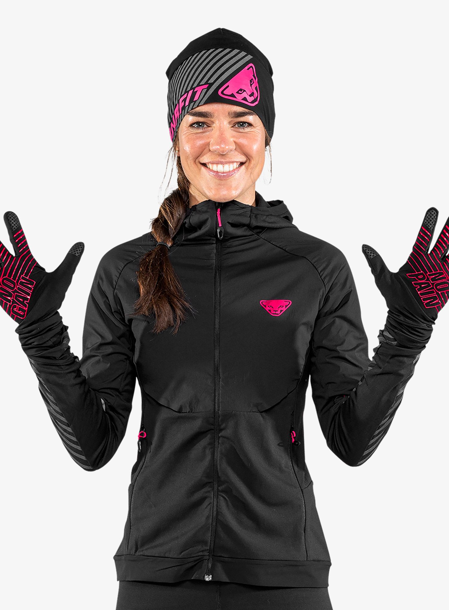 Kapa za trčanje Dynafit Alpine Reflective Beanie - black out/pink glo