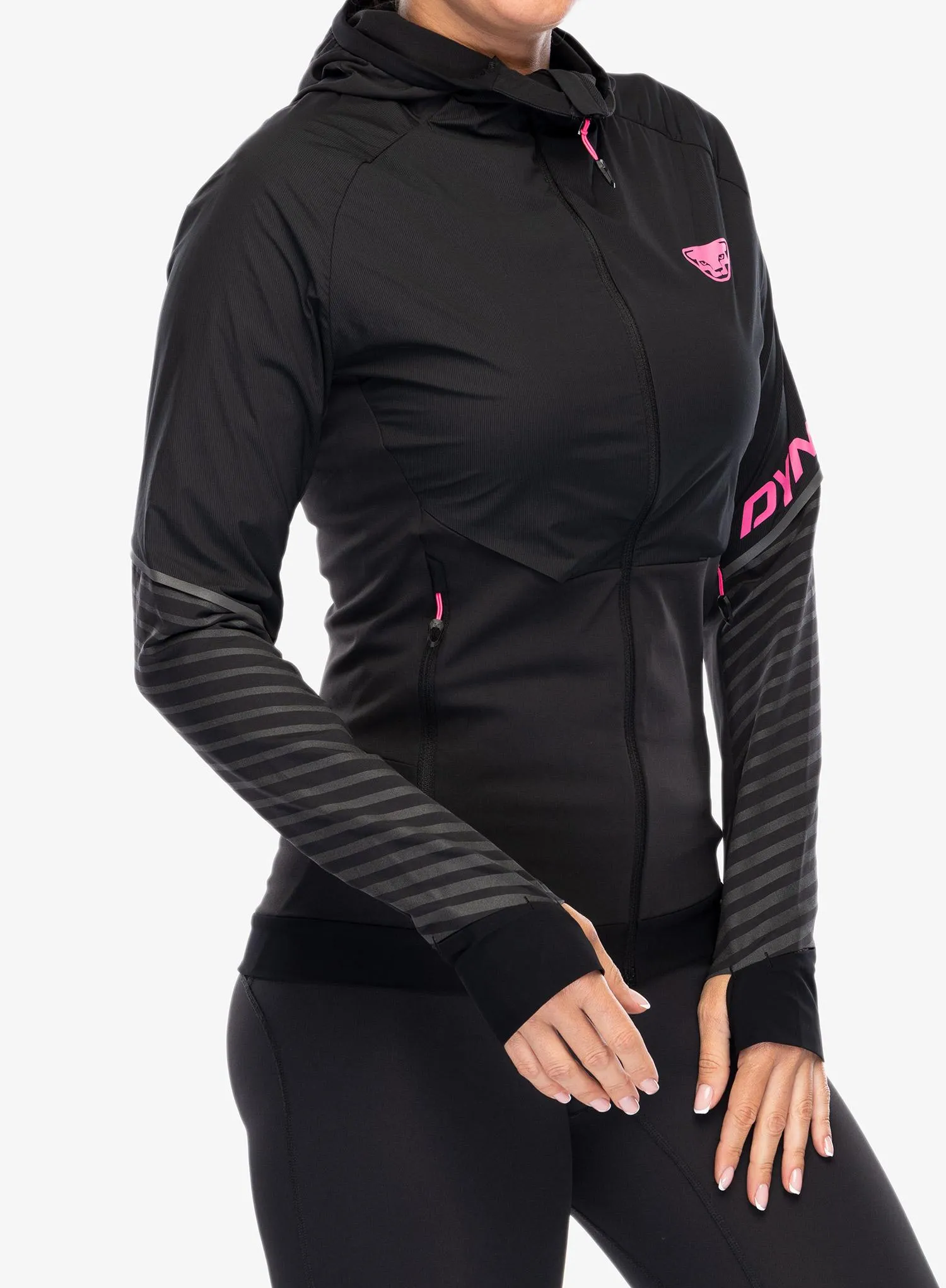 Ženska jakna za trčanje Dynafit Alpine Reflective Jacket - black out/pink glo
