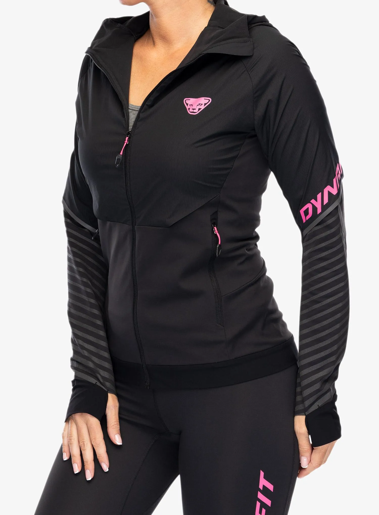 Ženska jakna za trčanje Dynafit Alpine Reflective Jacket - black out/pink glo