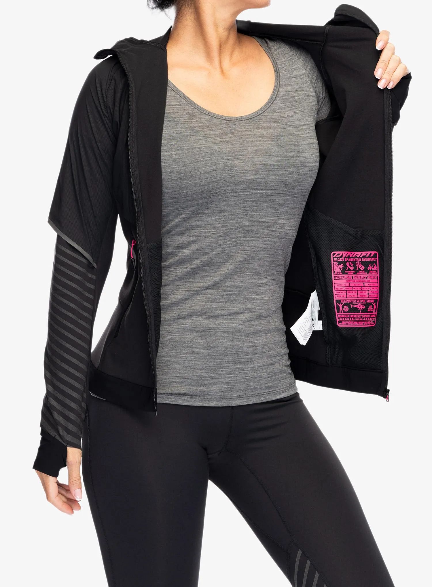 Ženska jakna za trčanje Dynafit Alpine Reflective Jacket - black out/pink glo