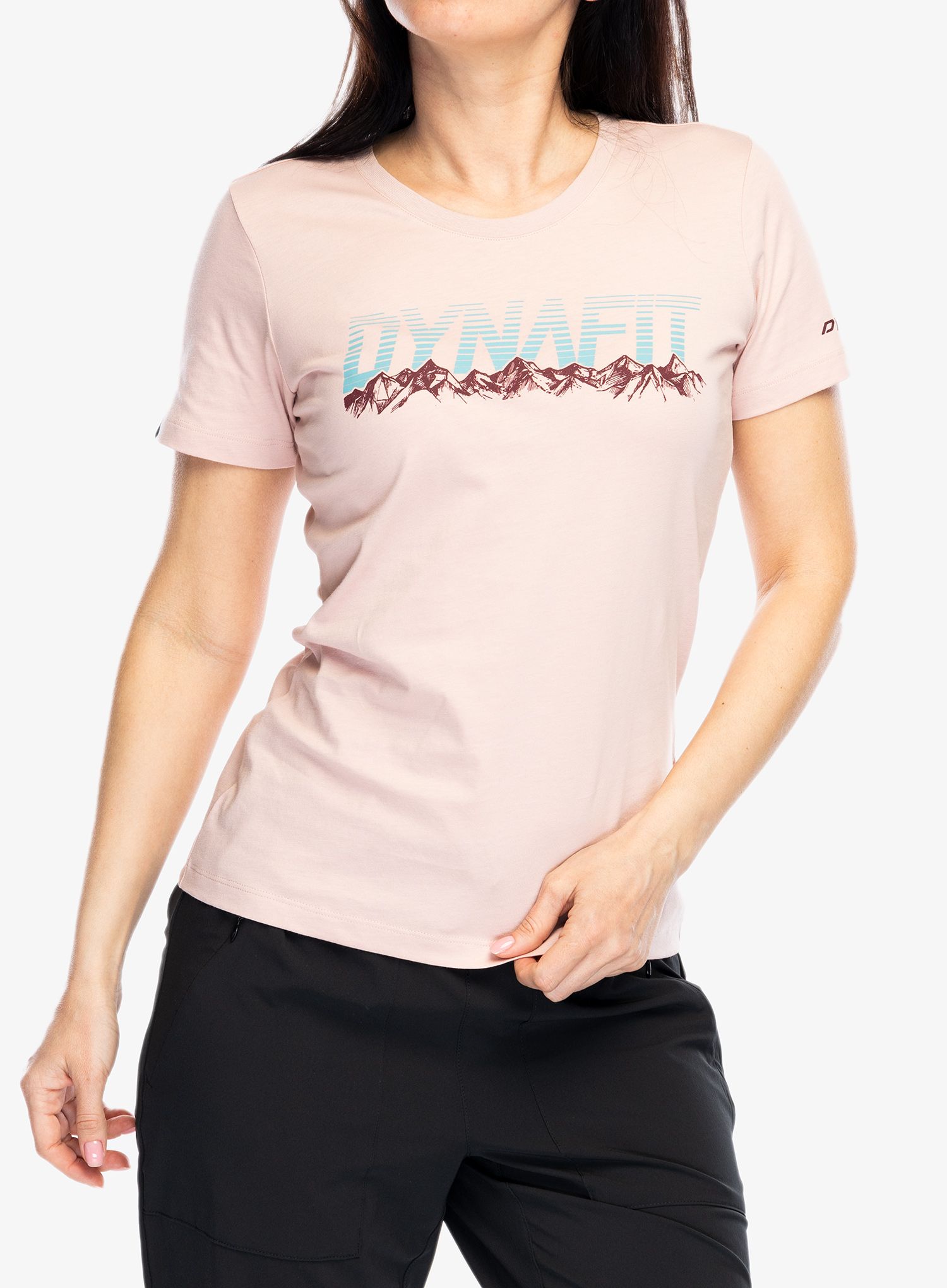 Ženska pamučna majica Dynafit Graphic CO S/S Tee - pale rose/range