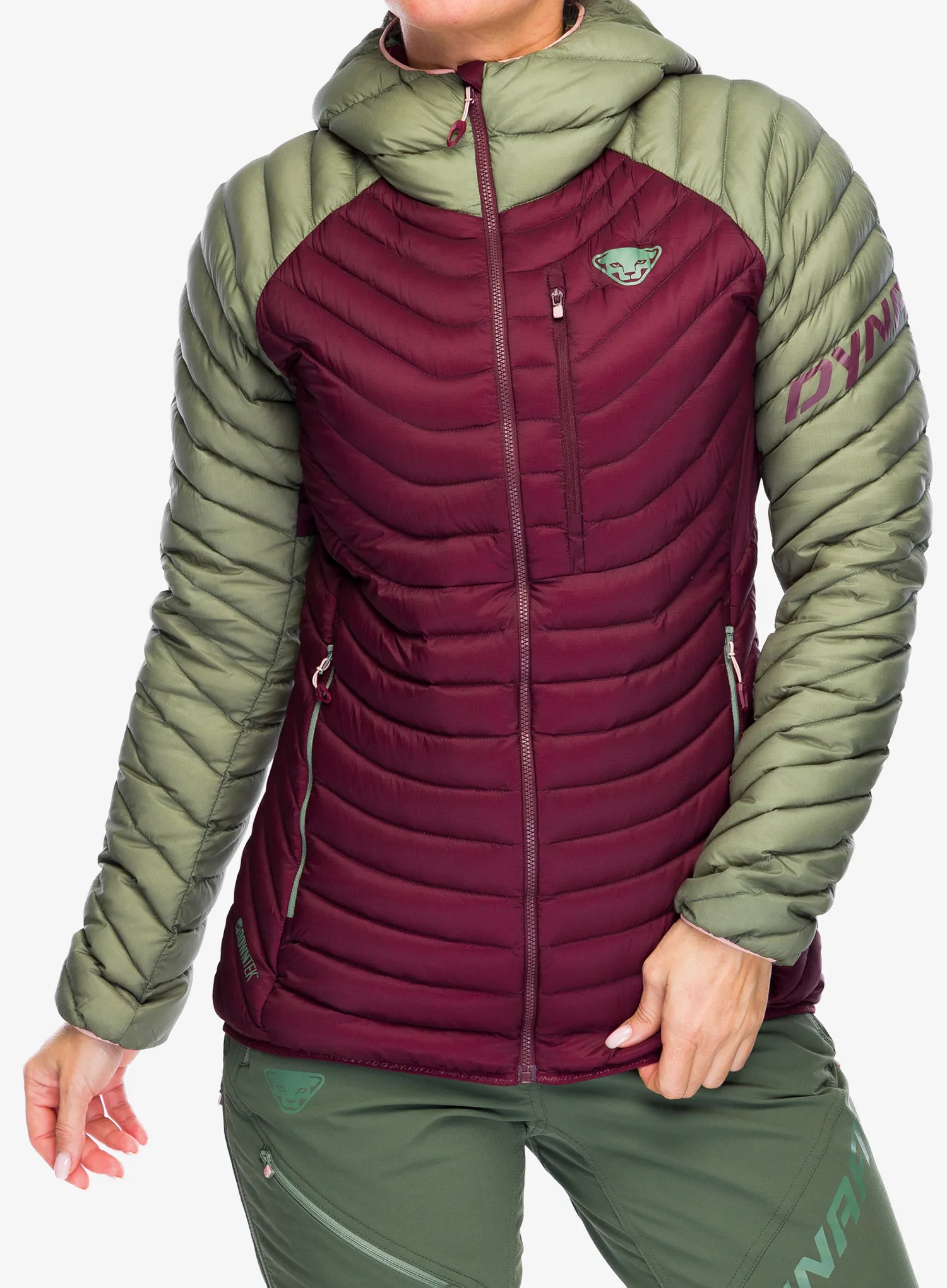 Ženska perjana jakna Dynafit Radical Down Hooded Jacket - sage