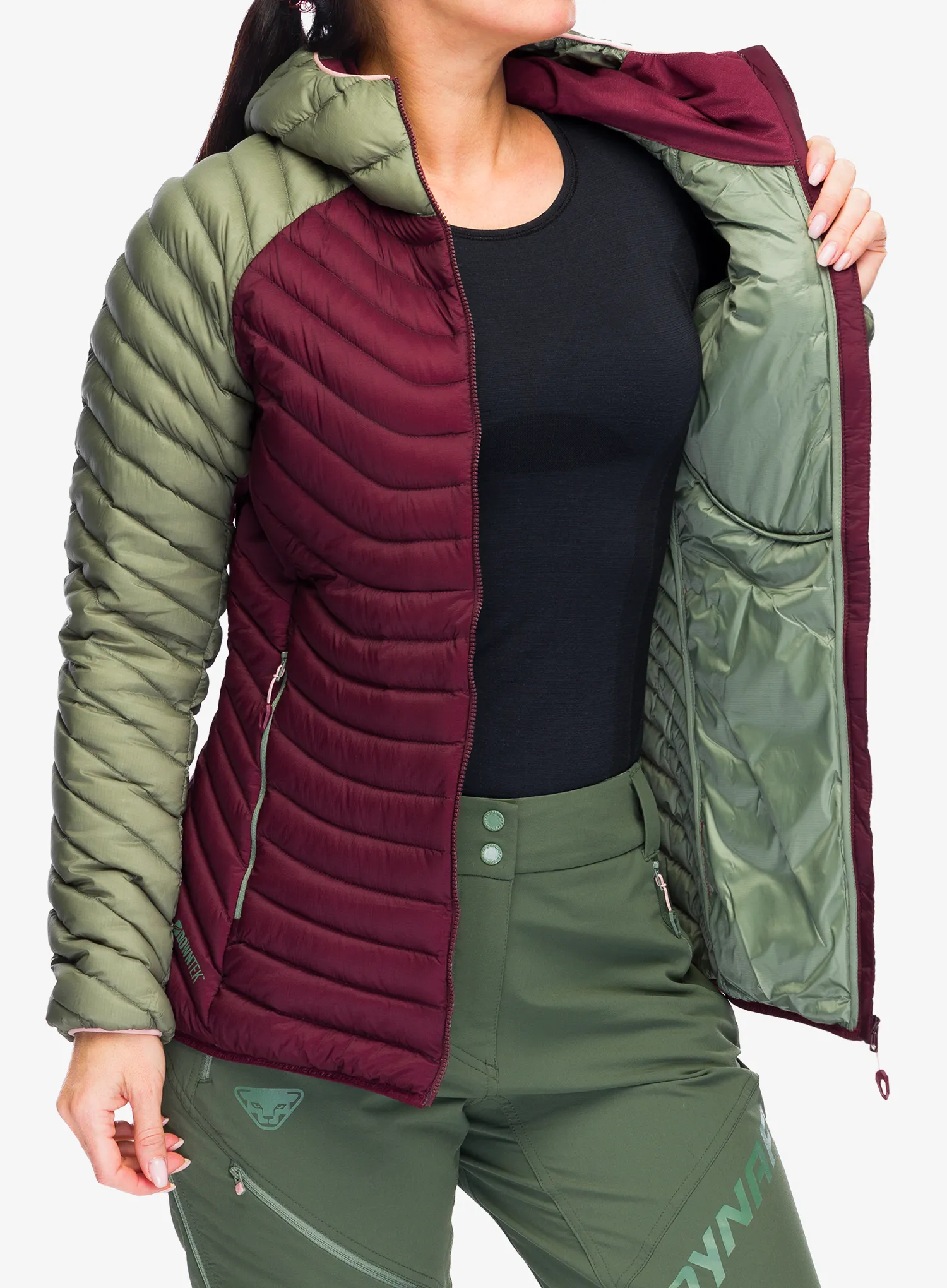 Ženska perjana jakna Dynafit Radical Down Hooded Jacket - sage