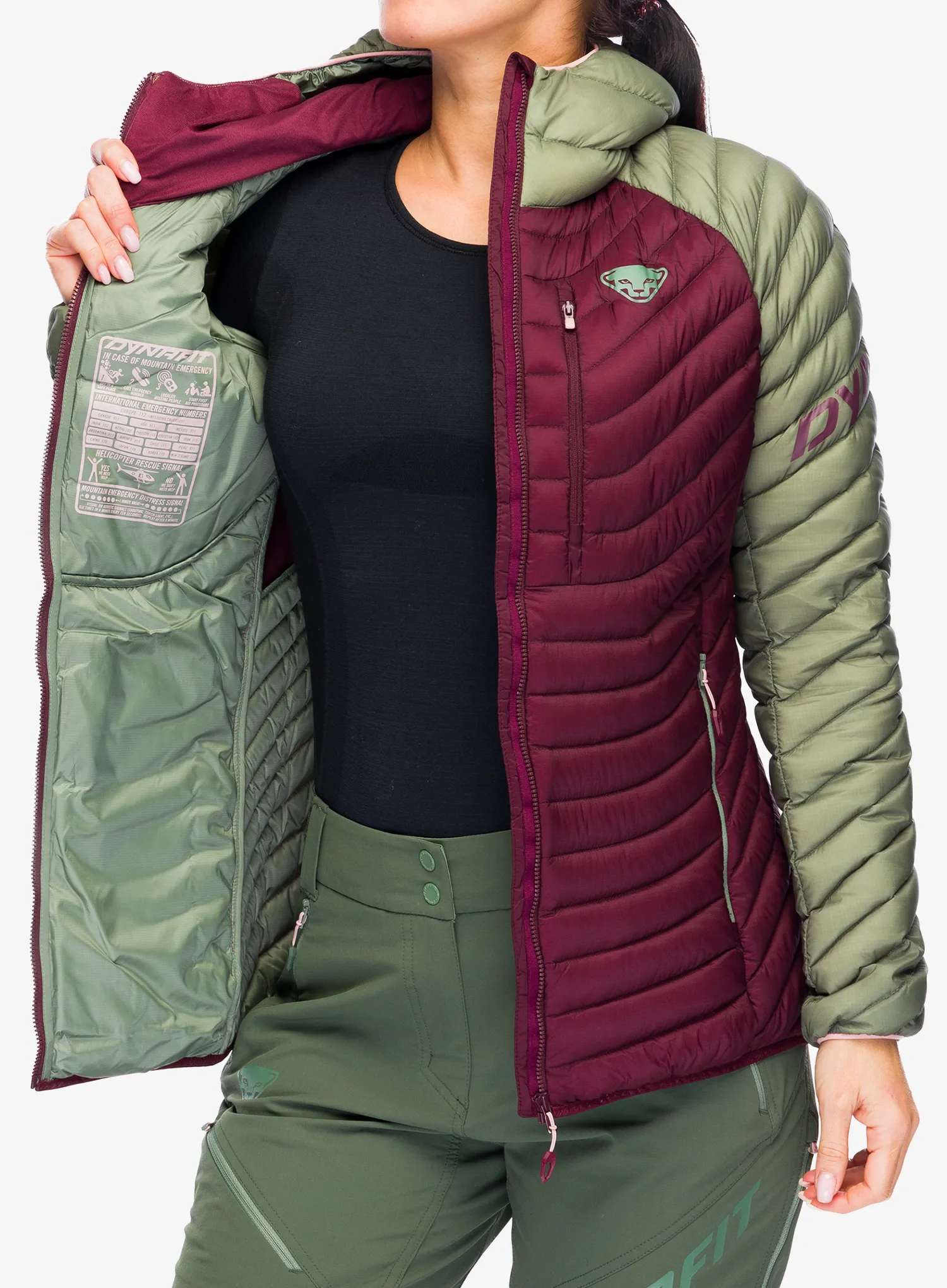 Ženska perjana jakna Dynafit Radical Down Hooded Jacket - sage
