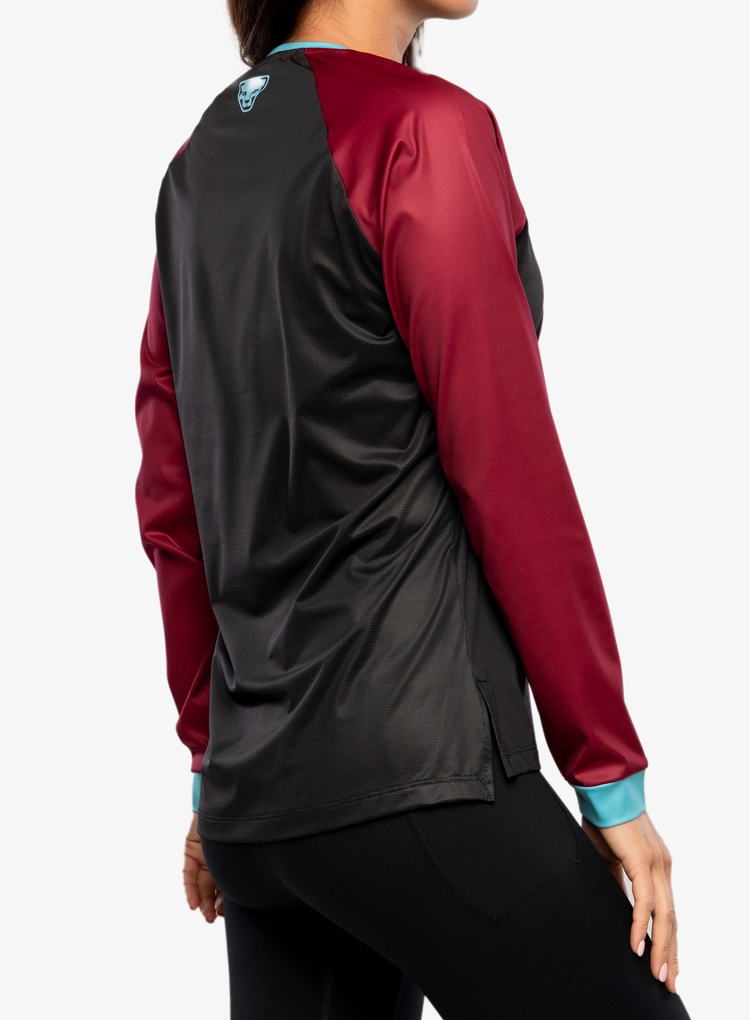 Ženska biciklistička dukserica Dynafit Ride L/S  - black out beet red