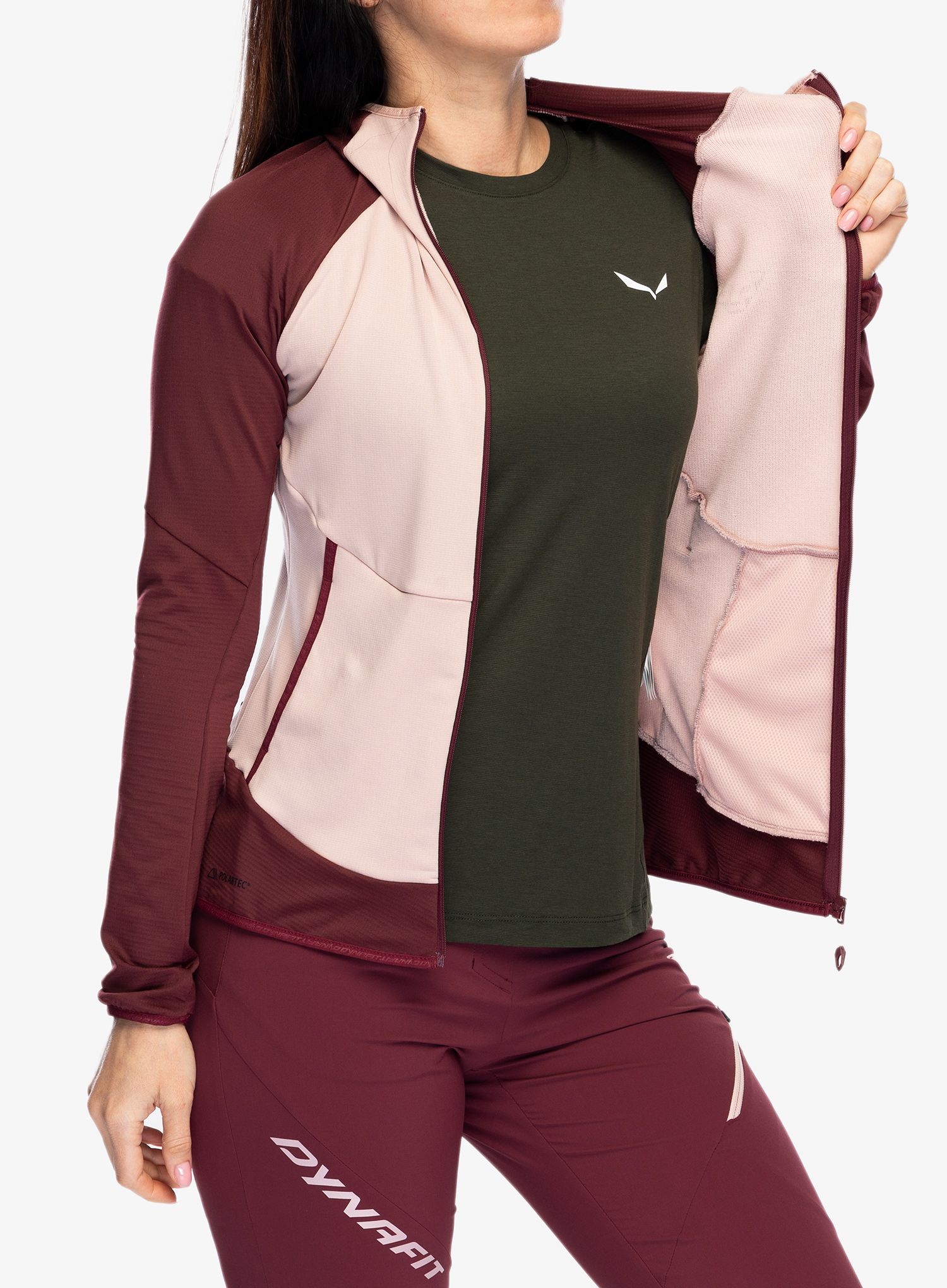 Ženska dukserica s kapuljačom Dynafit Transalper Light PTC Hoody - burgundy