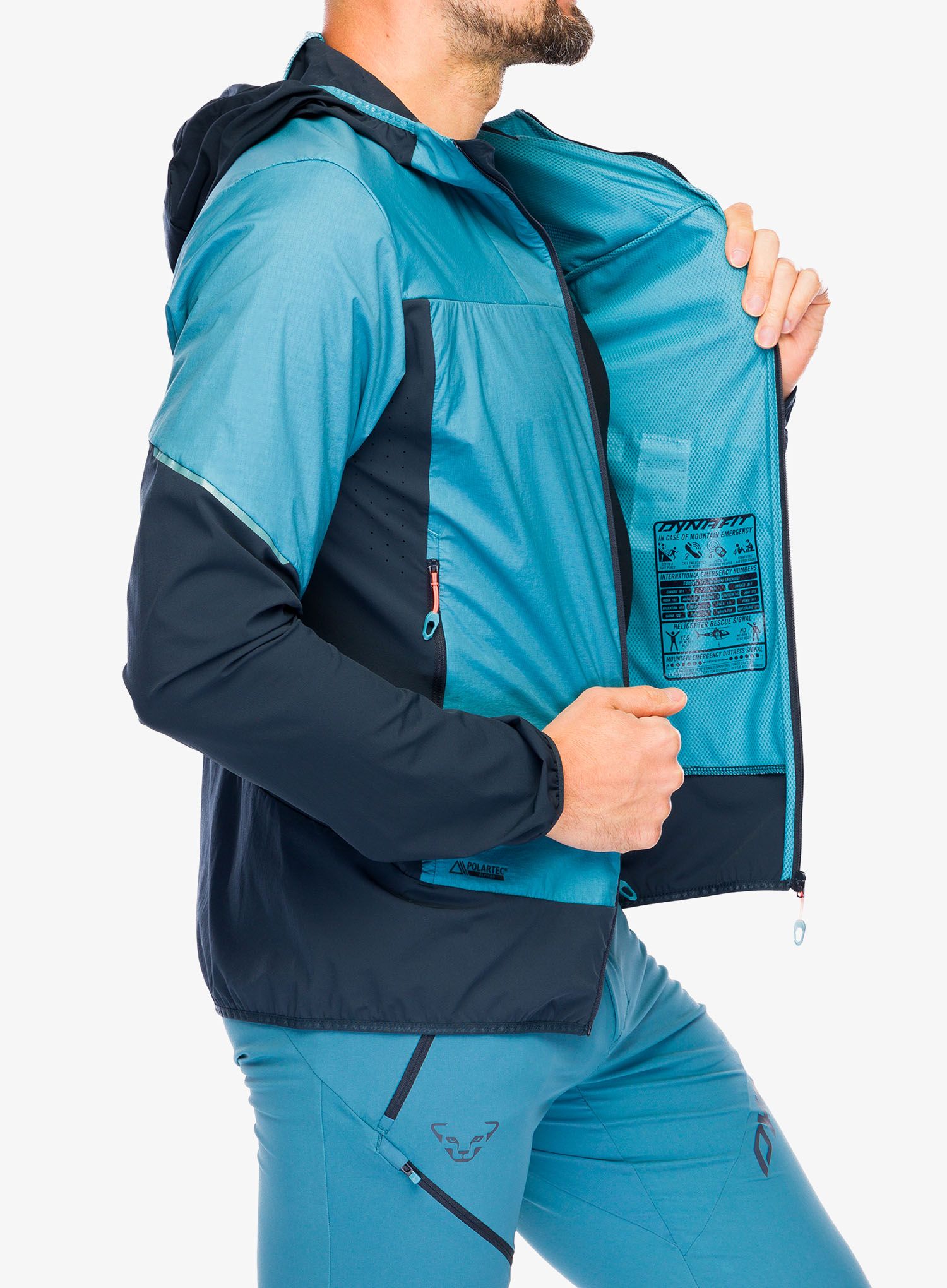 Jakna od flisa Dynafit Traverse Alpha Hooded JKT - storm blue