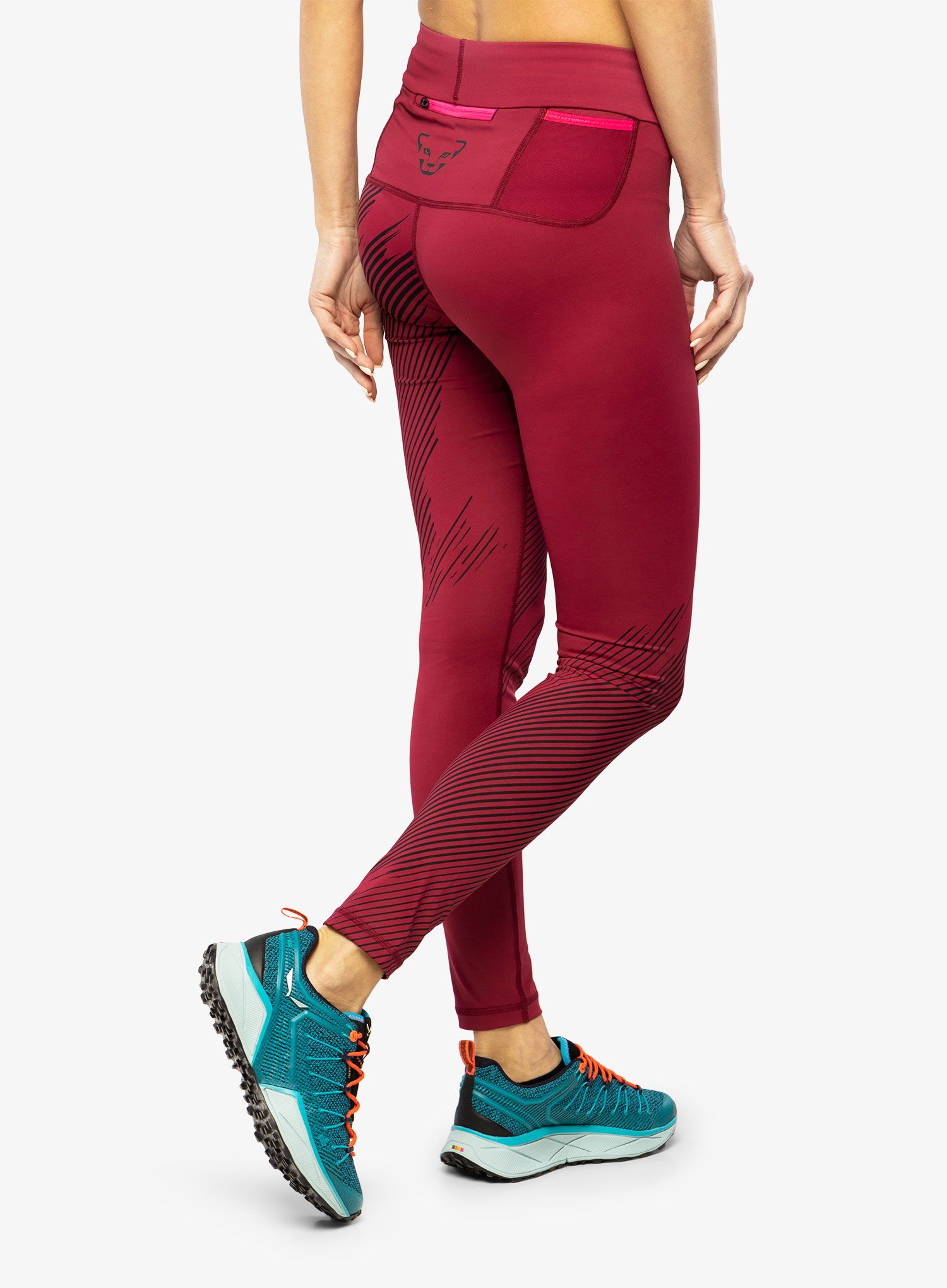 Ženske tajice za trčanje Dynafit Ultra Graphic Long Tights  - beet red