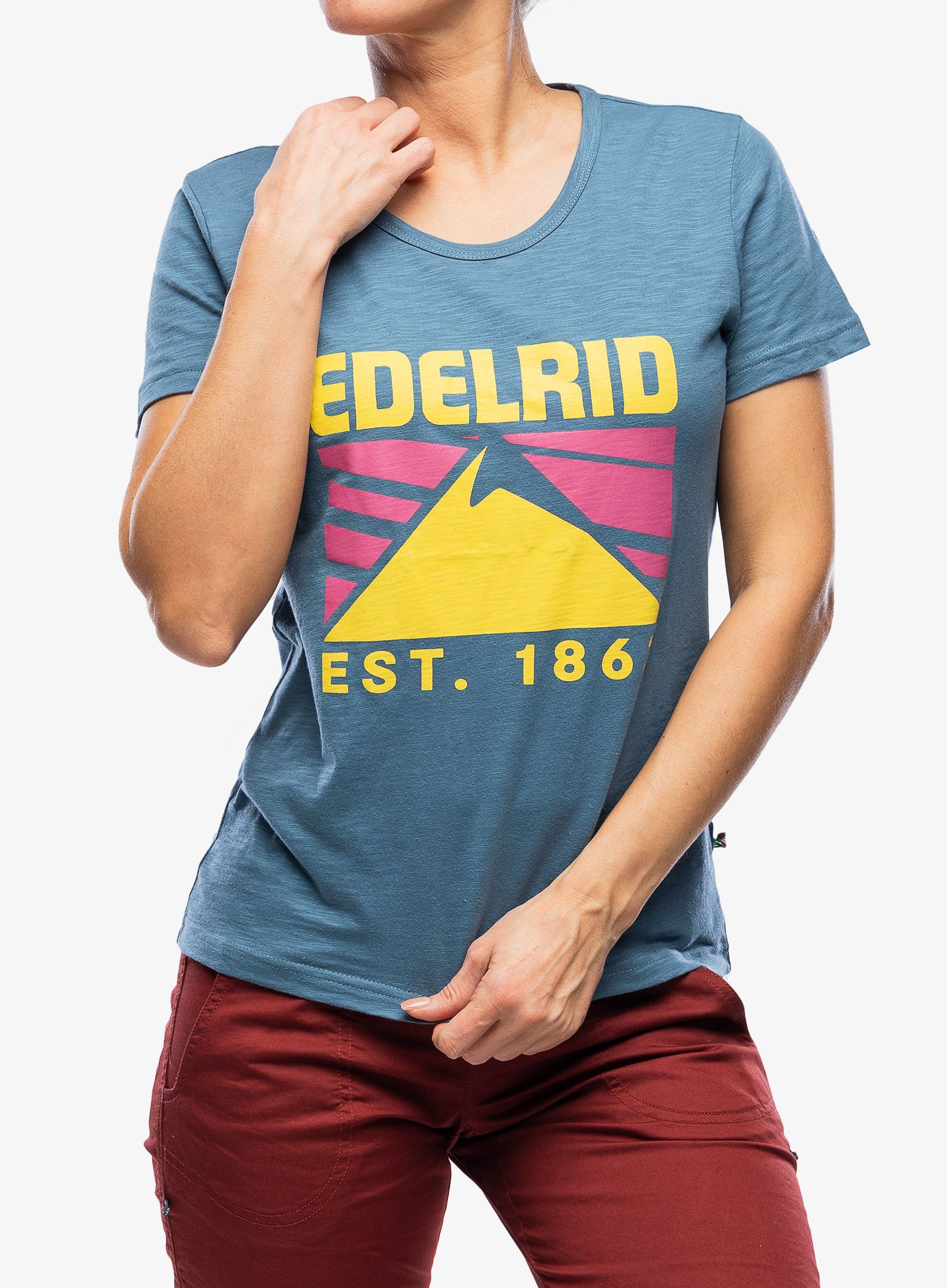 Ženska pamučna majica Edelrid Highball T-Shirt V - petrol