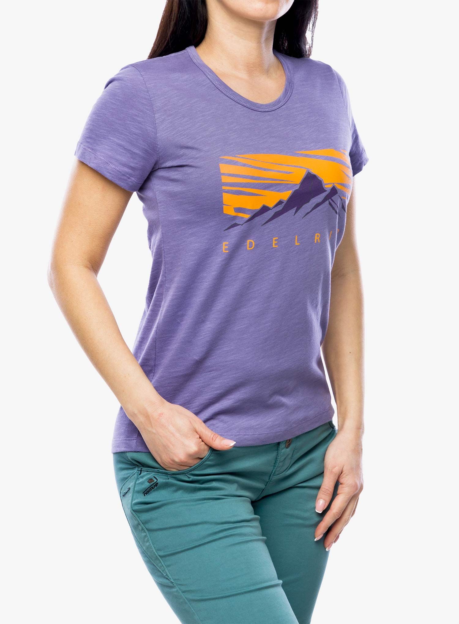 Ženska majica s tiskom Edelrid Highball Wo T-Shirt V - lilac