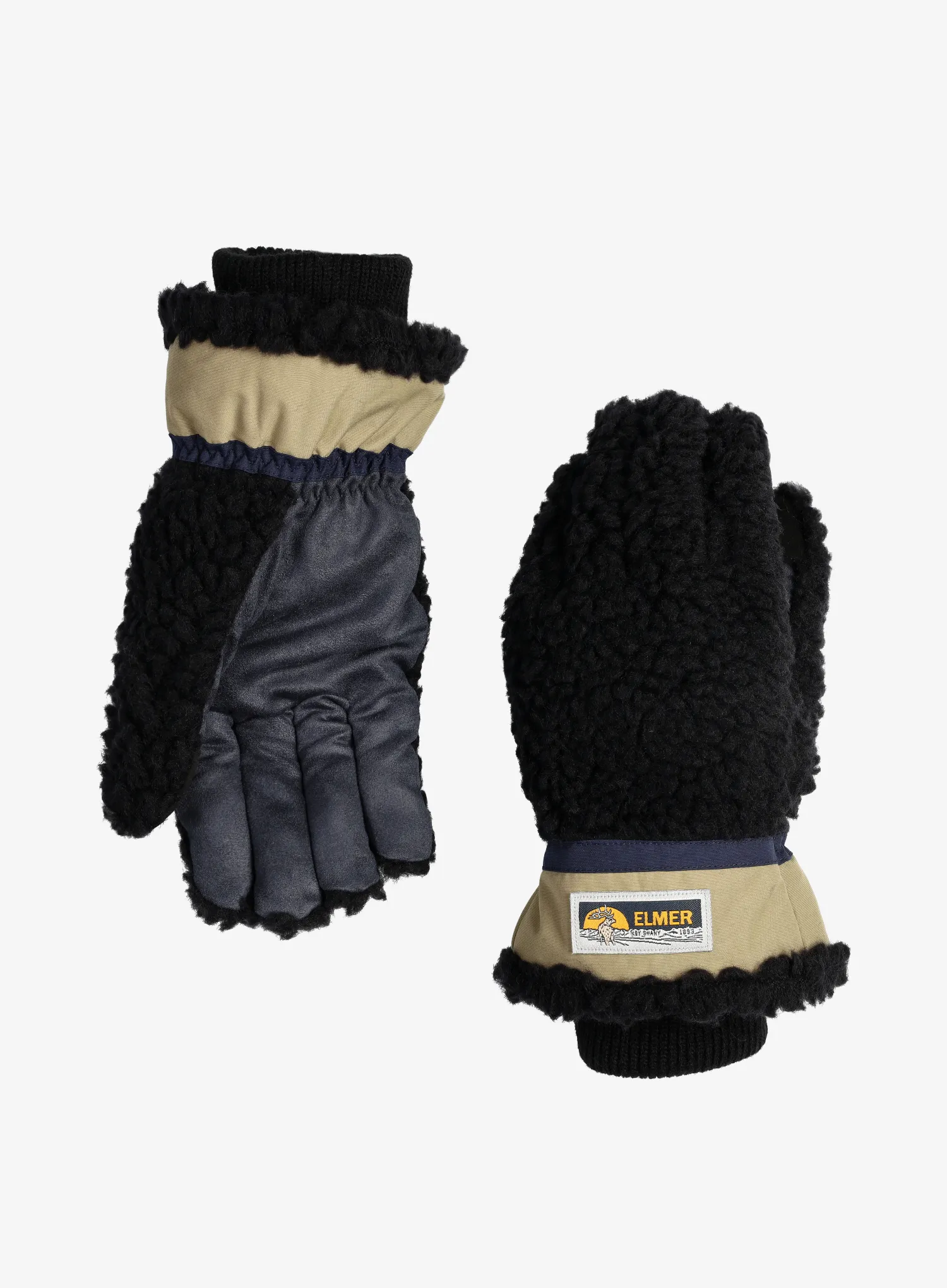 Vunene rukavice Elmer EM353 Teddy 5 Fingers - black