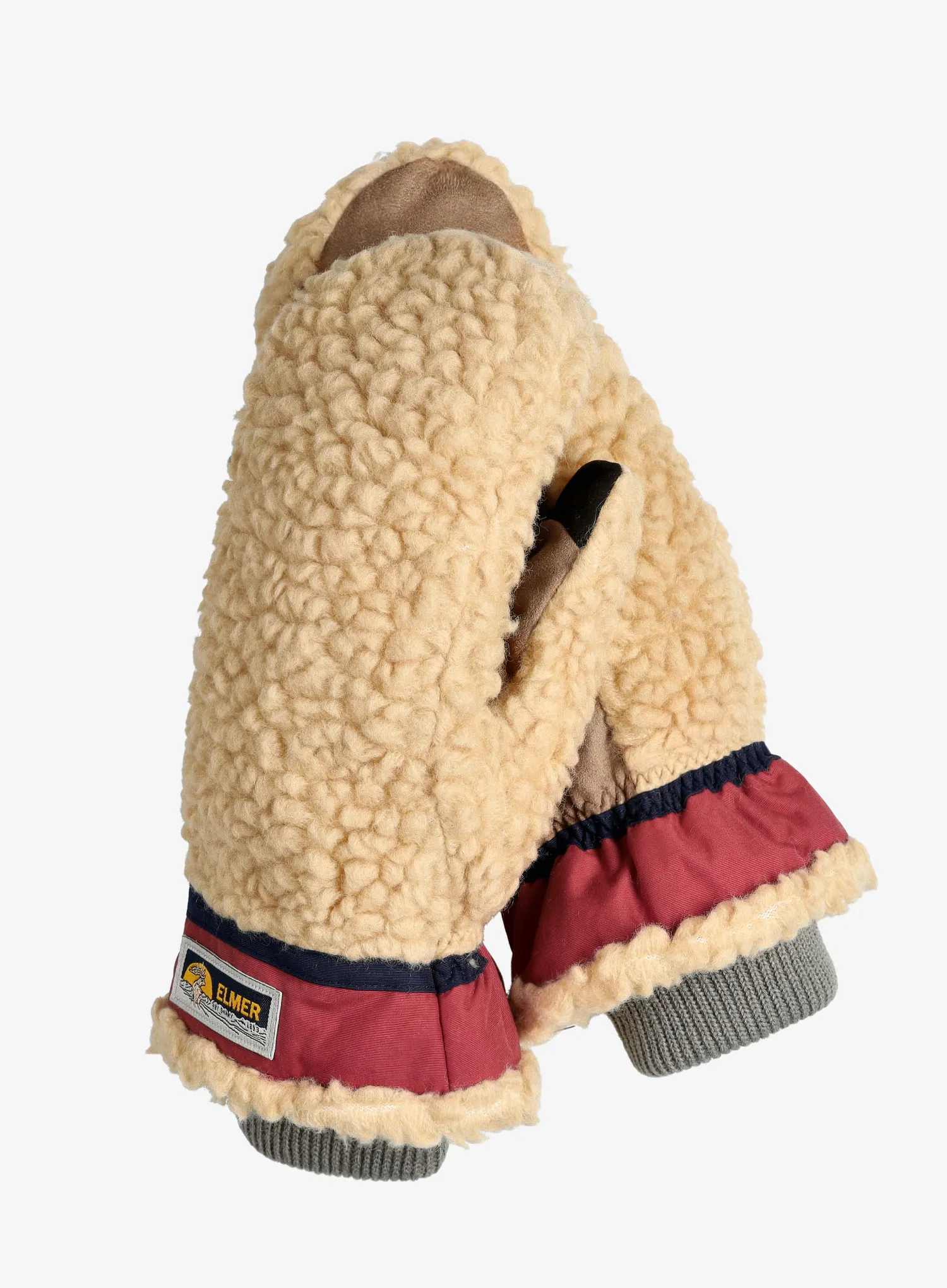 Vunene rukavice Elmer EM354 Teddy Mitten - beige/wine