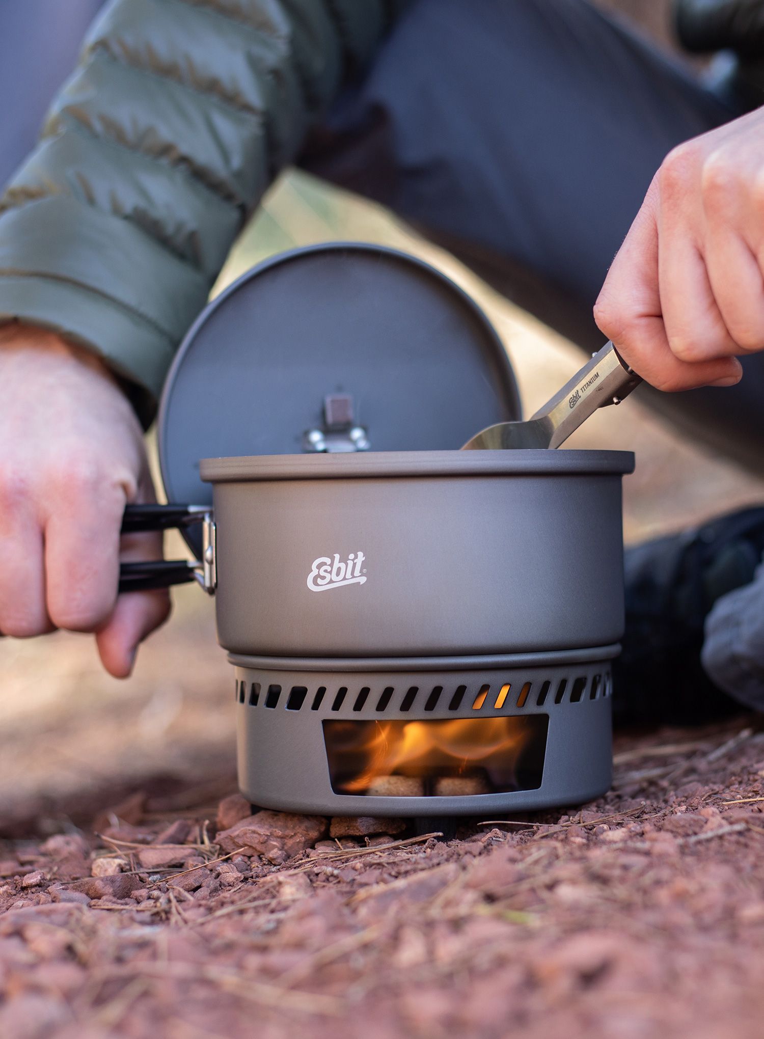 Set Esbit Solid Fuel Cookset 1000 - grey