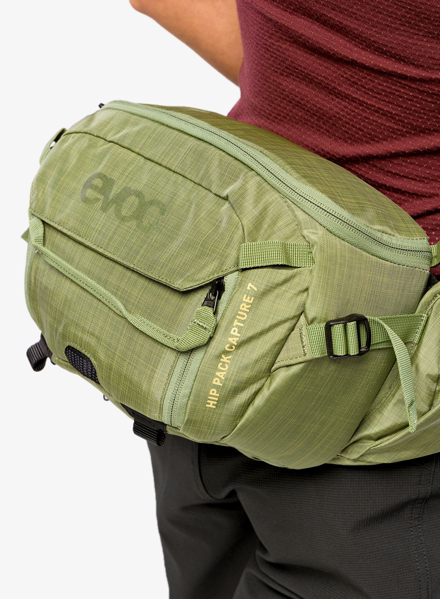 Biciklistička torbica oko struka Evoc Hip Pack Capture 7 - heather light olive