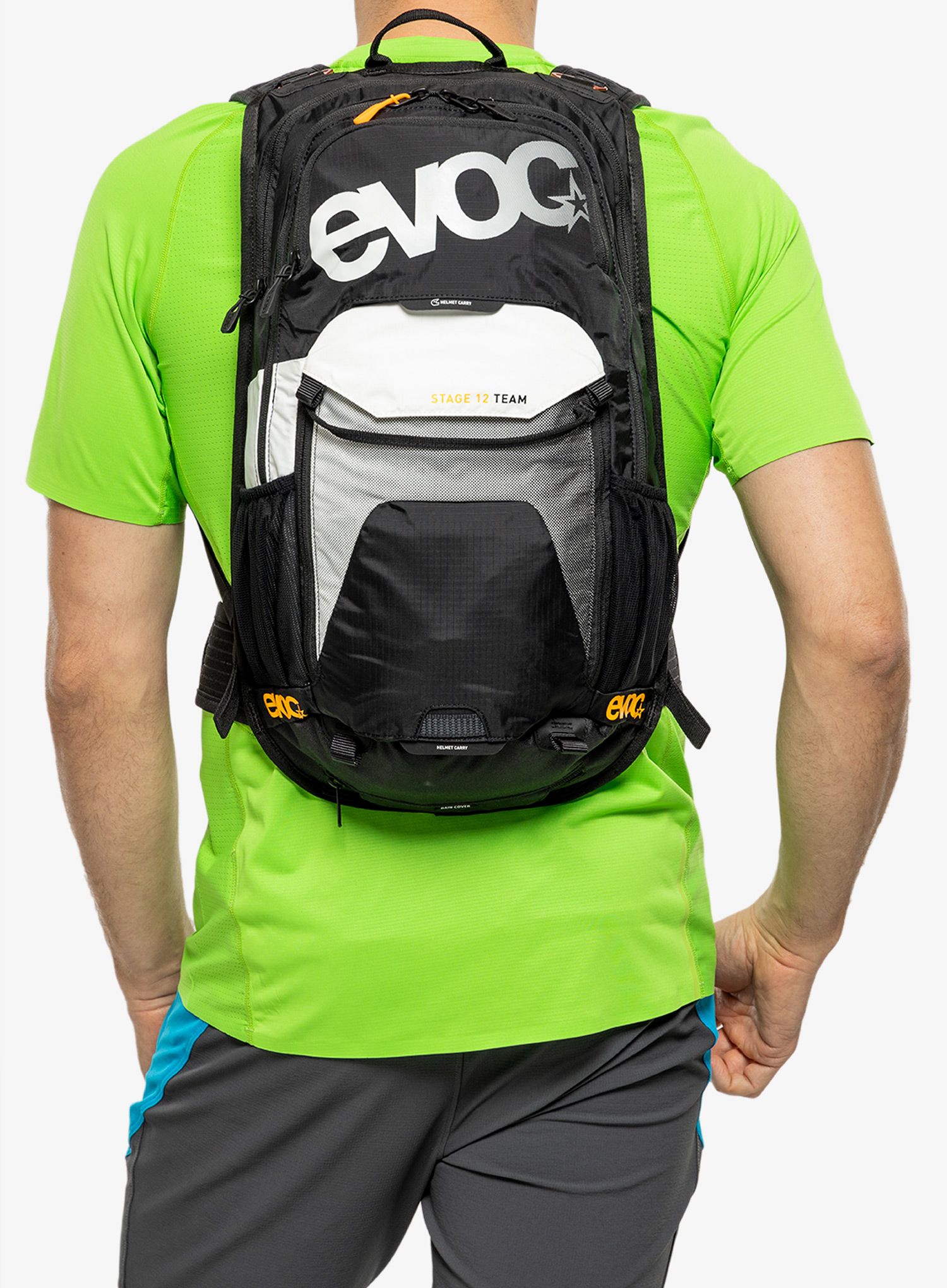 Biciklistički ruksak Evoc Stage 12 - black/white/neon orange