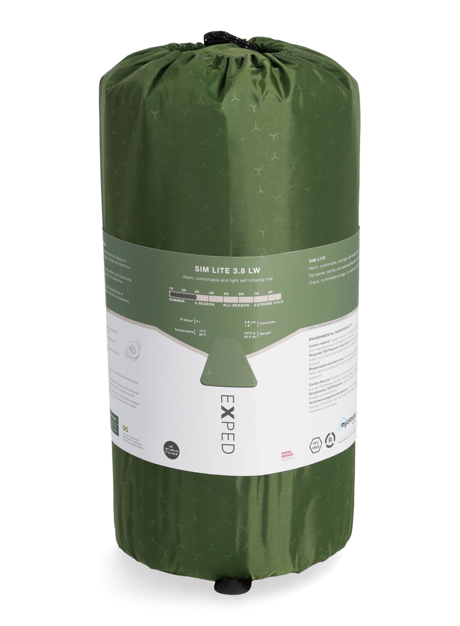 Samonapuhavajuća podloga Exped SIM Lite 3.8 LW - green